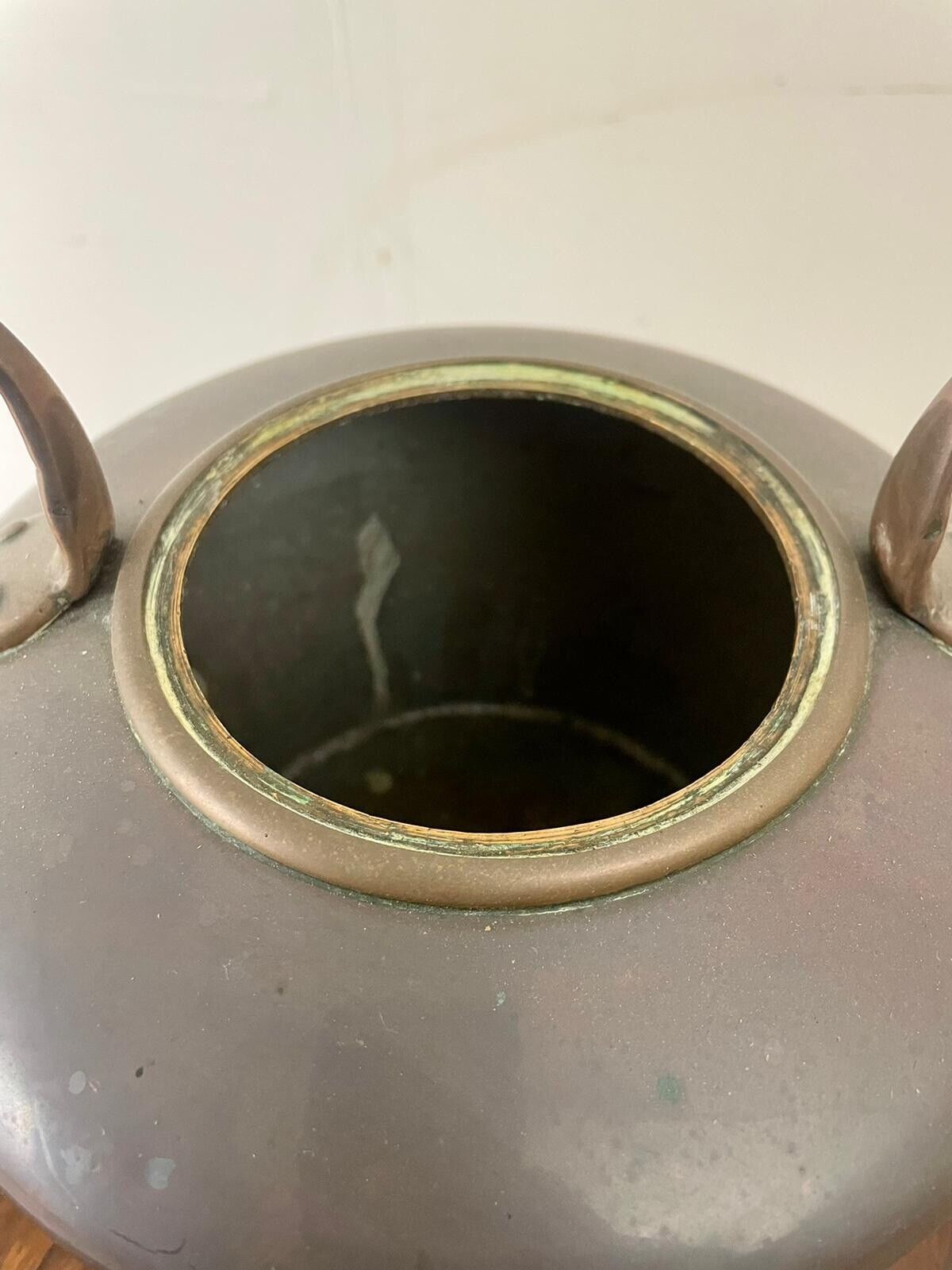 Victorian Antique Copper Kettle inside