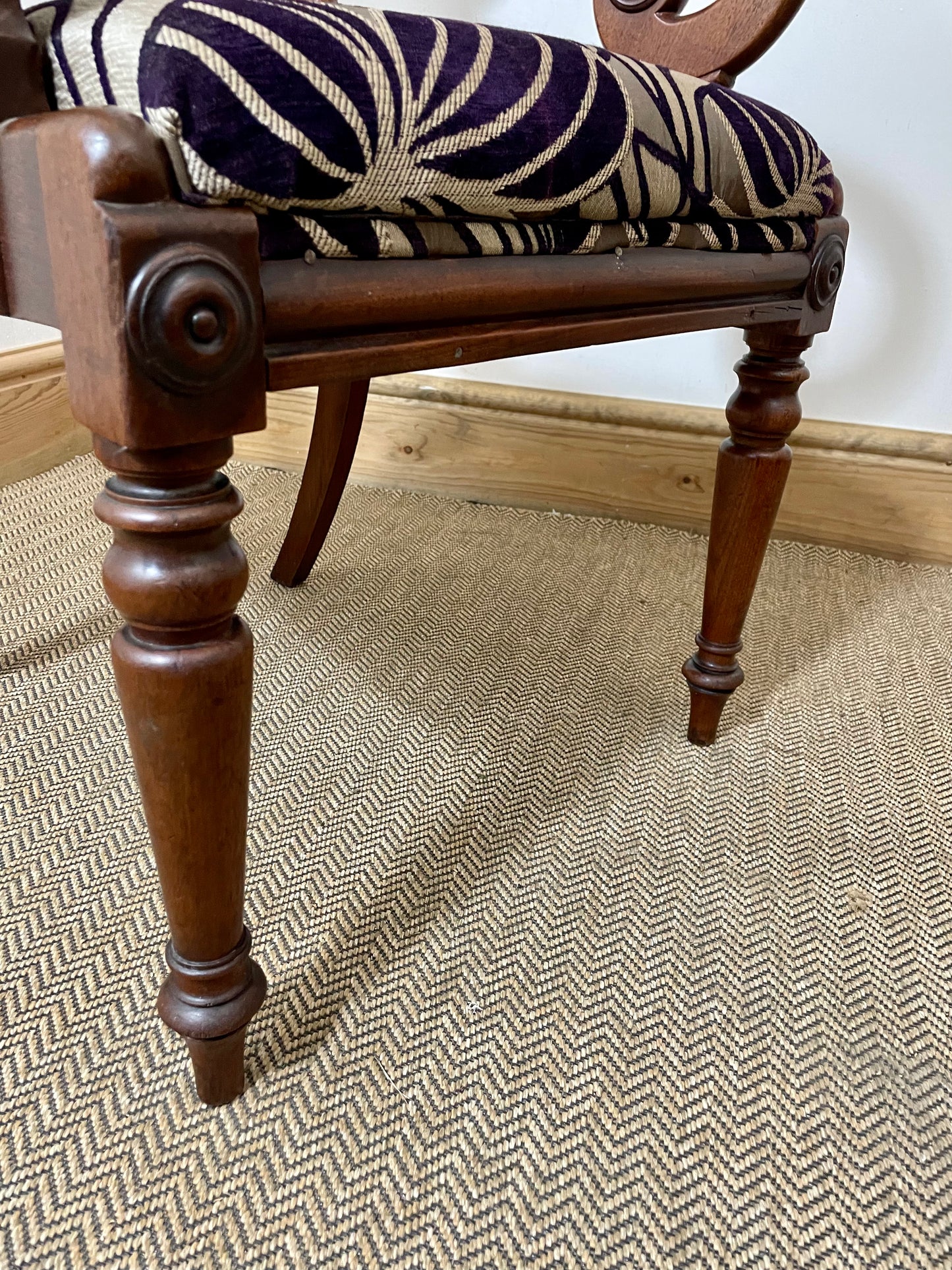 Victorian Antique Scroll Arm Chair