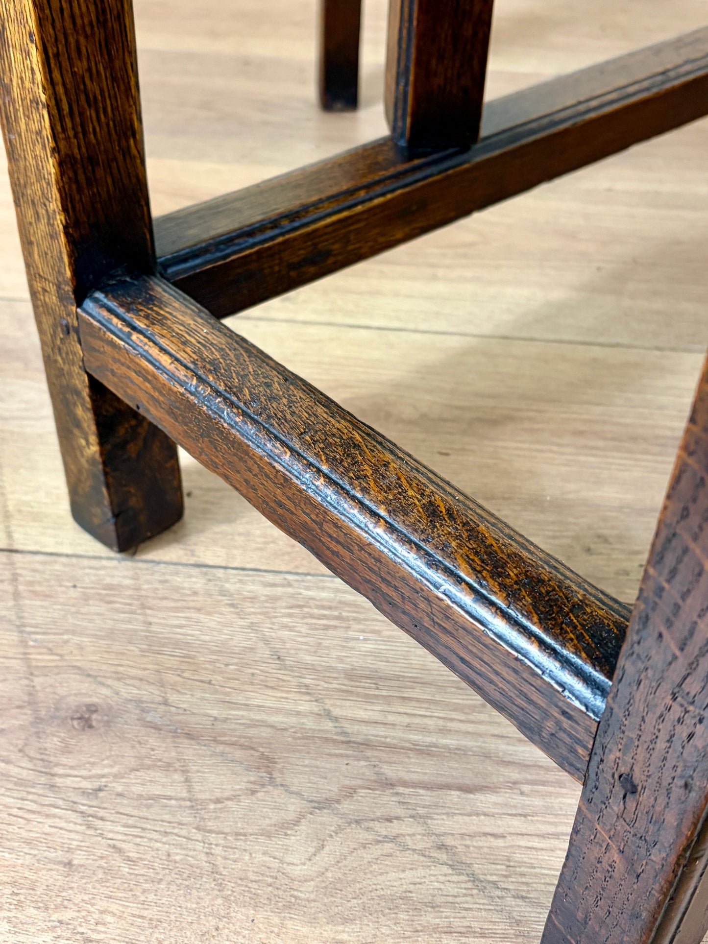 Antique Georgian oak gateleg kitchen table with country house character