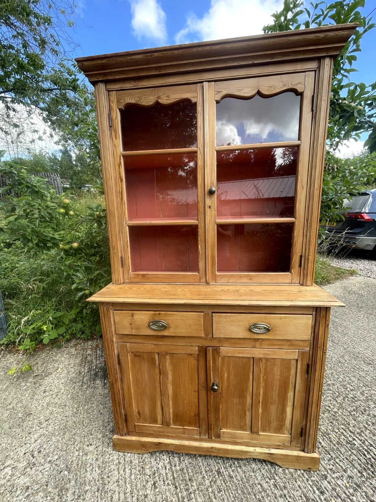 Antique Pine Farmhouse Kitchen Dresser