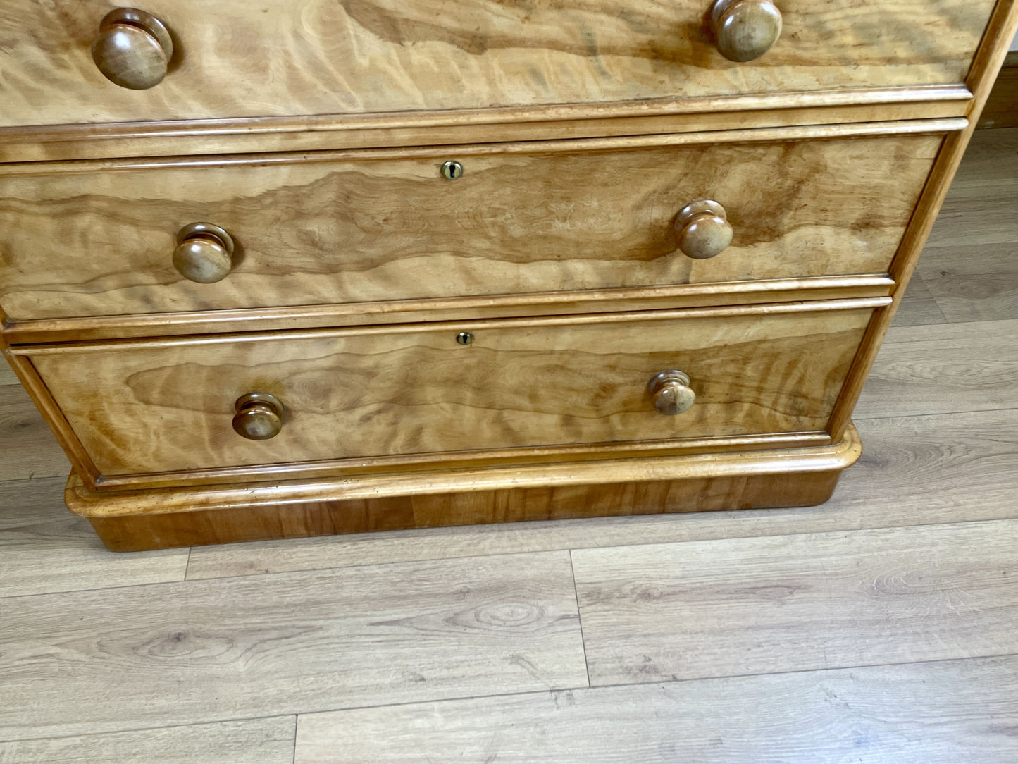 Antique Victorian Satin Birch Chest of Drawers