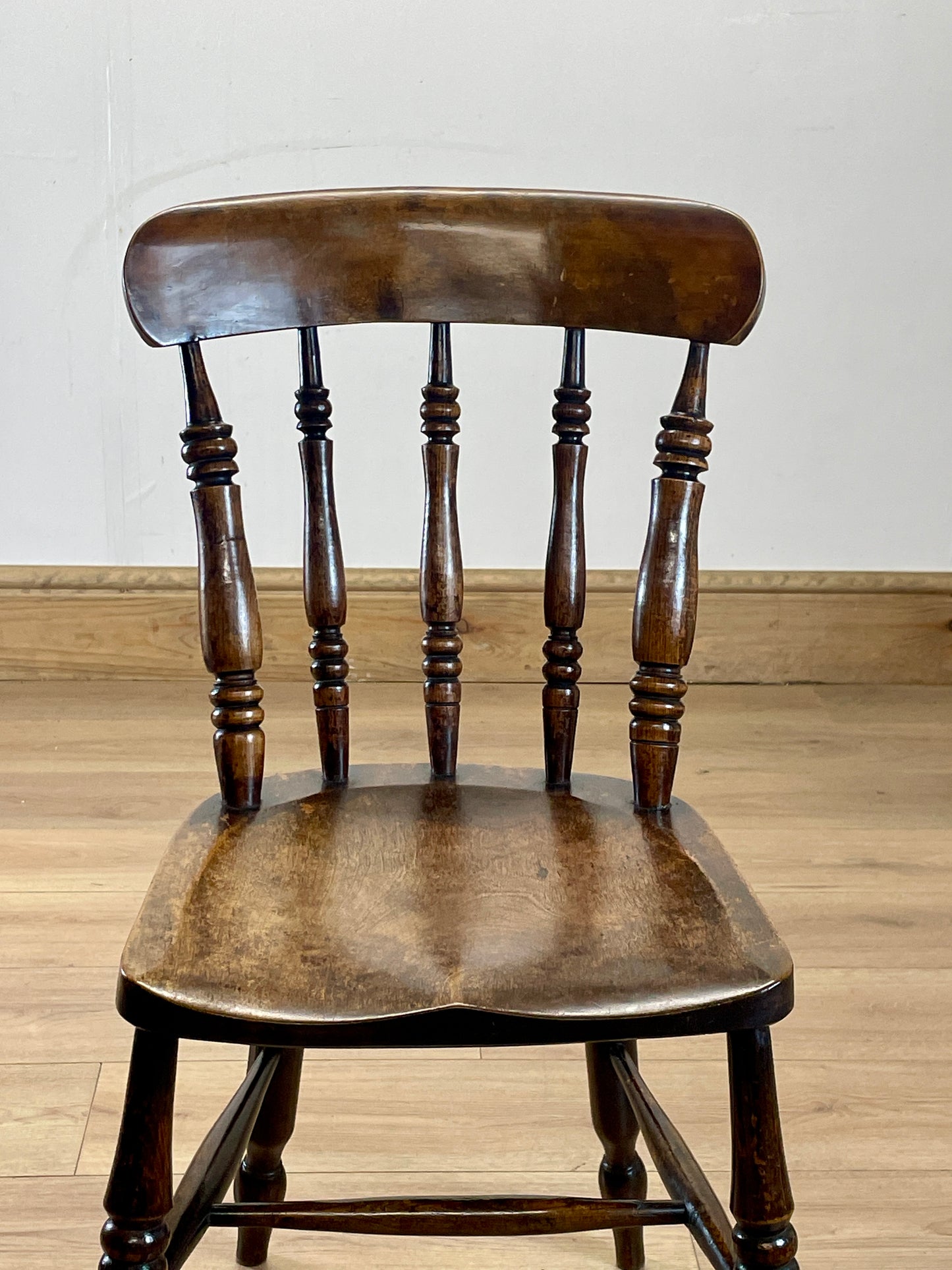 Antique Welsh Spindle Back Side Chair – 19th Century Kitchen Chair