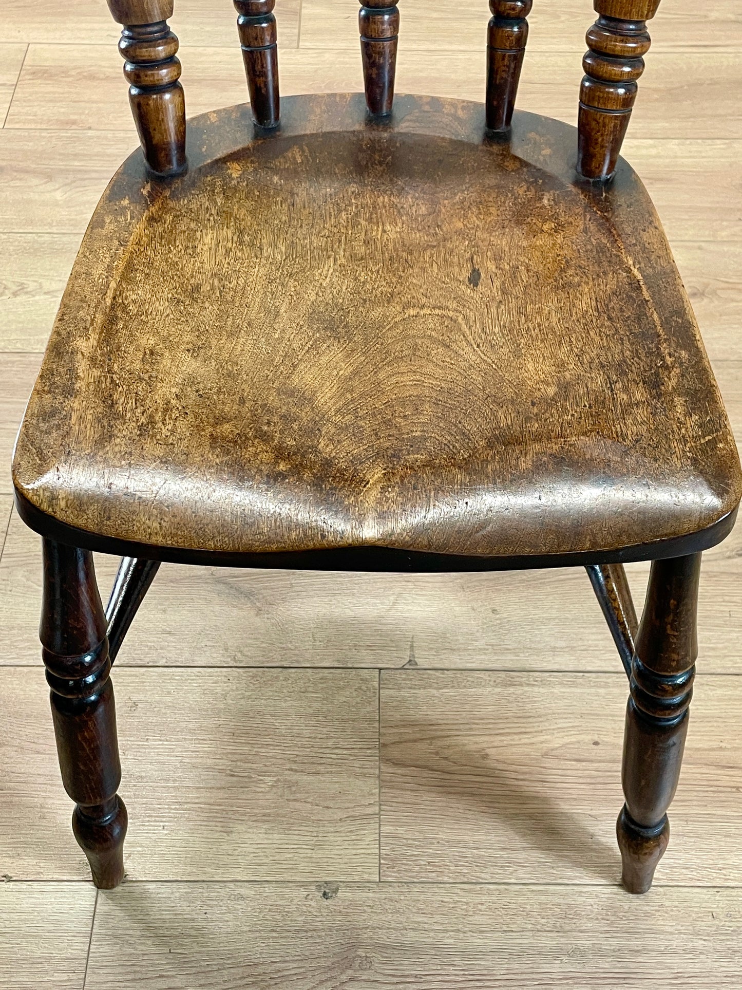 Antique Welsh Spindle Back Side Chair – 19th Century Kitchen Chair