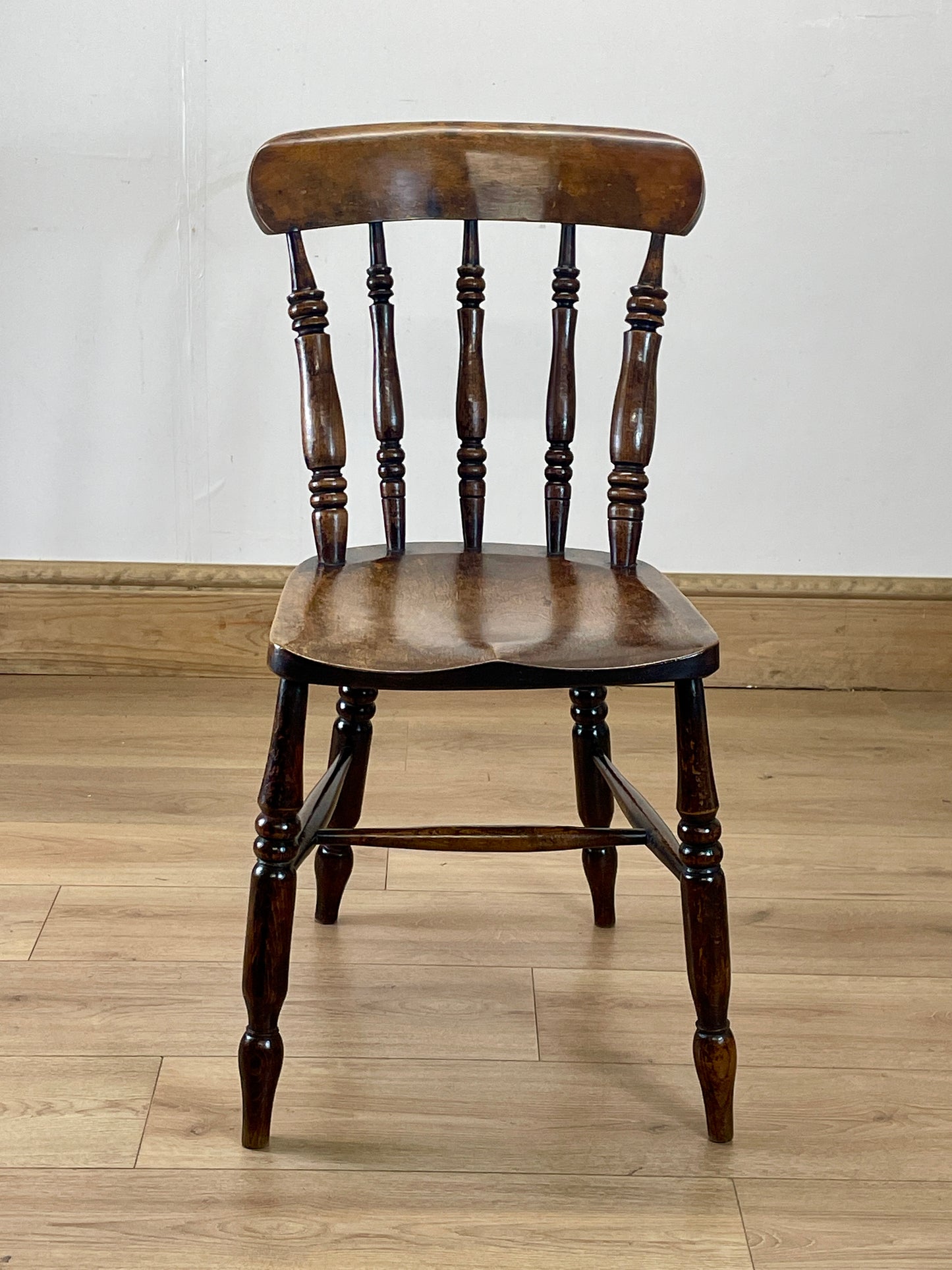 Antique Welsh Spindle Back Side Chair – 19th Century Kitchen Chair