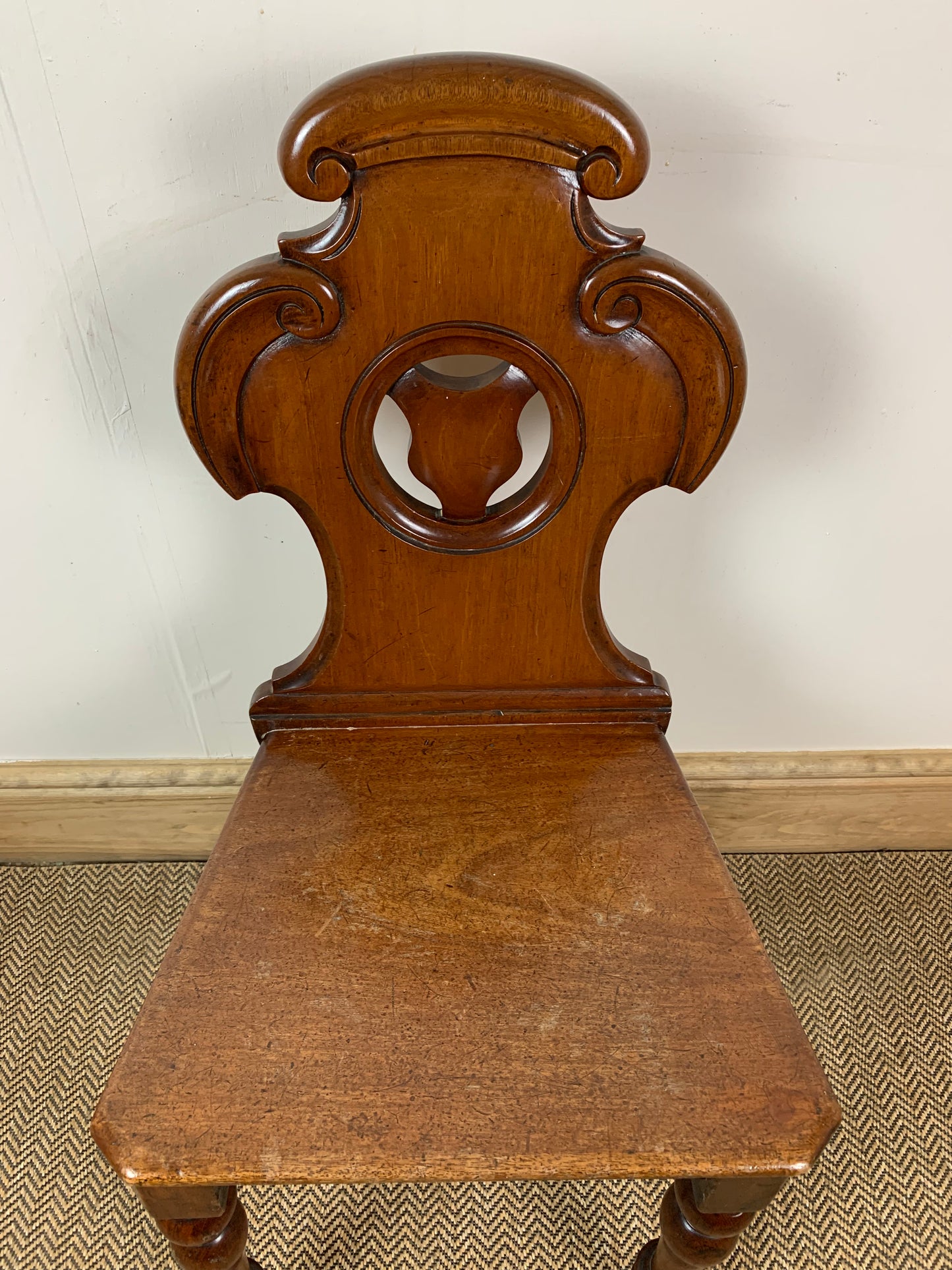 Timeless Elegance: Antique Mahogany Hall Chair