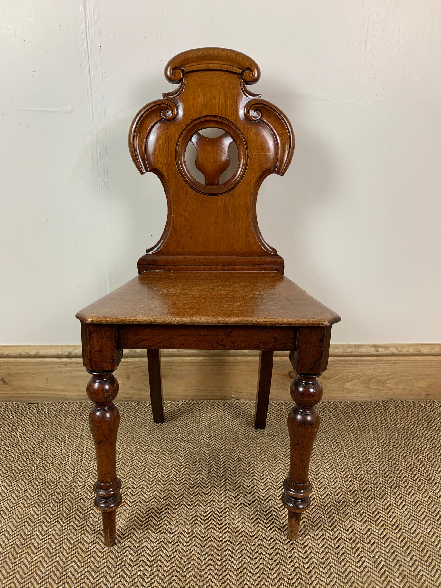 Timeless Elegance: Antique Mahogany Hall Chair