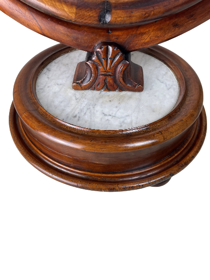 Vintage Glamour: Antique Foxed Mirror on Marble Base