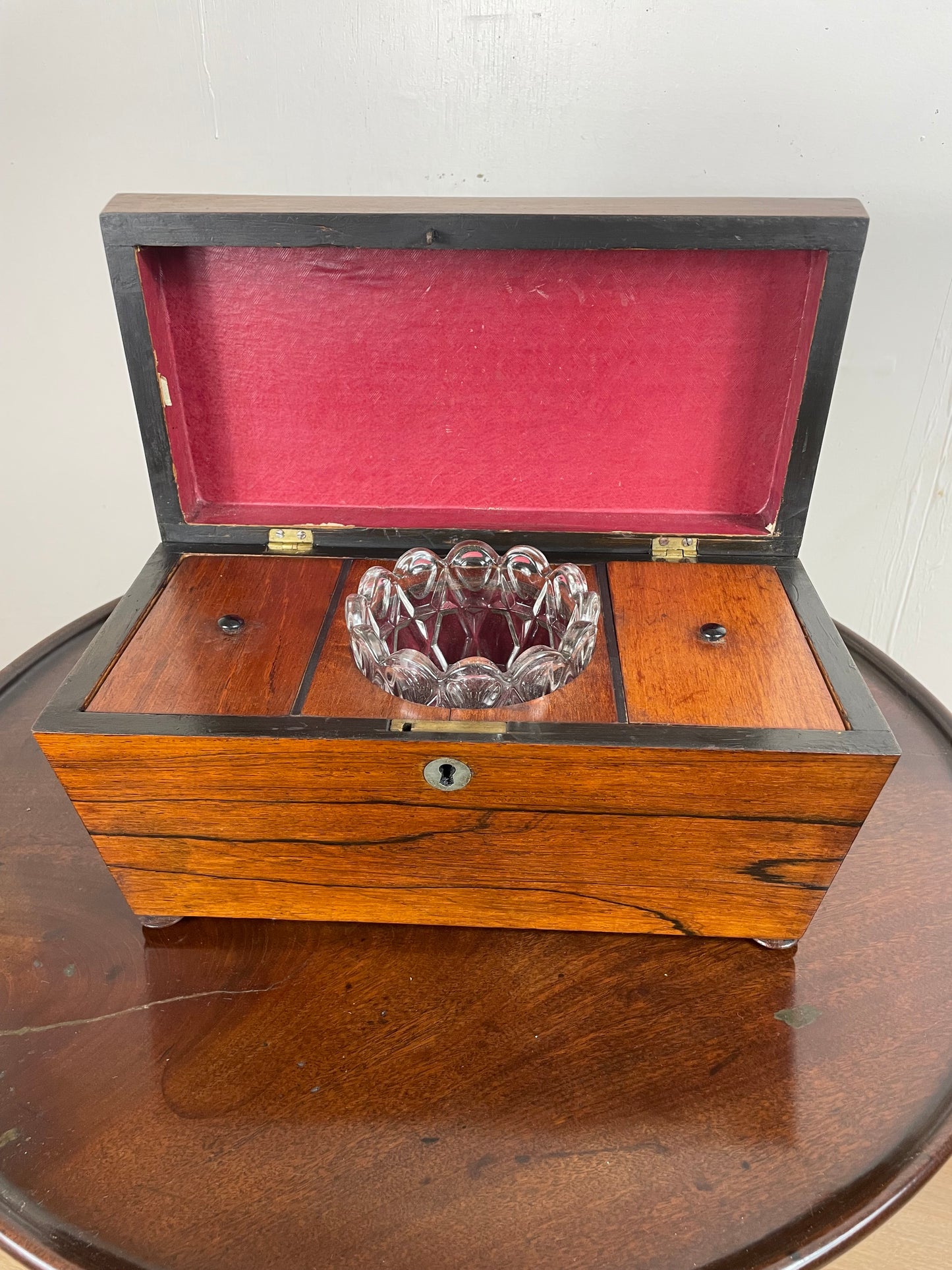 Georgian Rosewood sarcophagus tea caddy