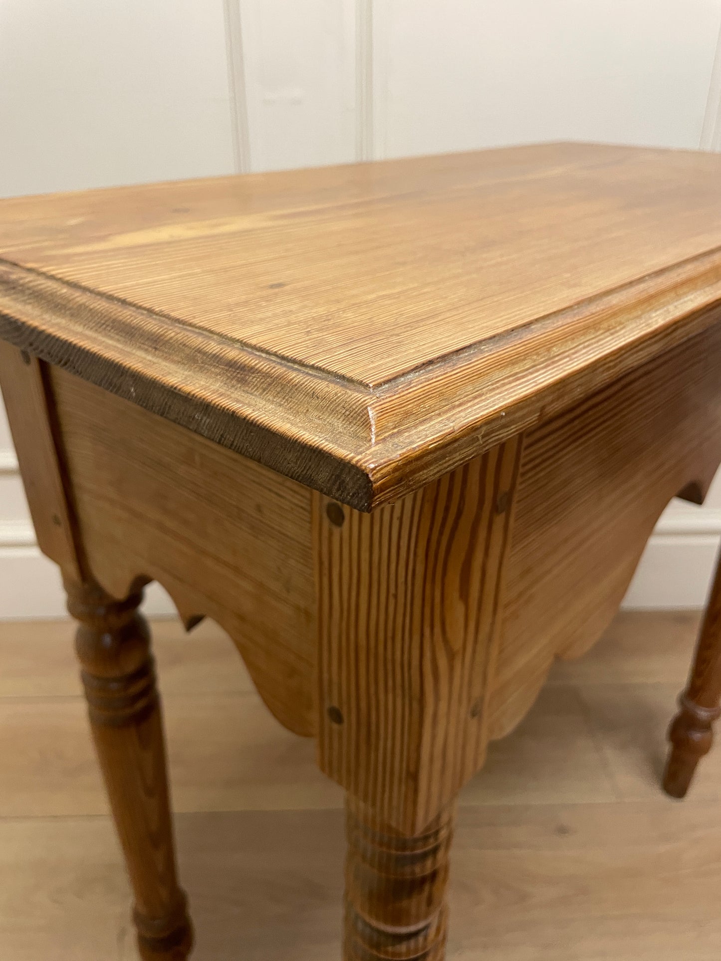 Antique Victorian Pitch Pine Side Table