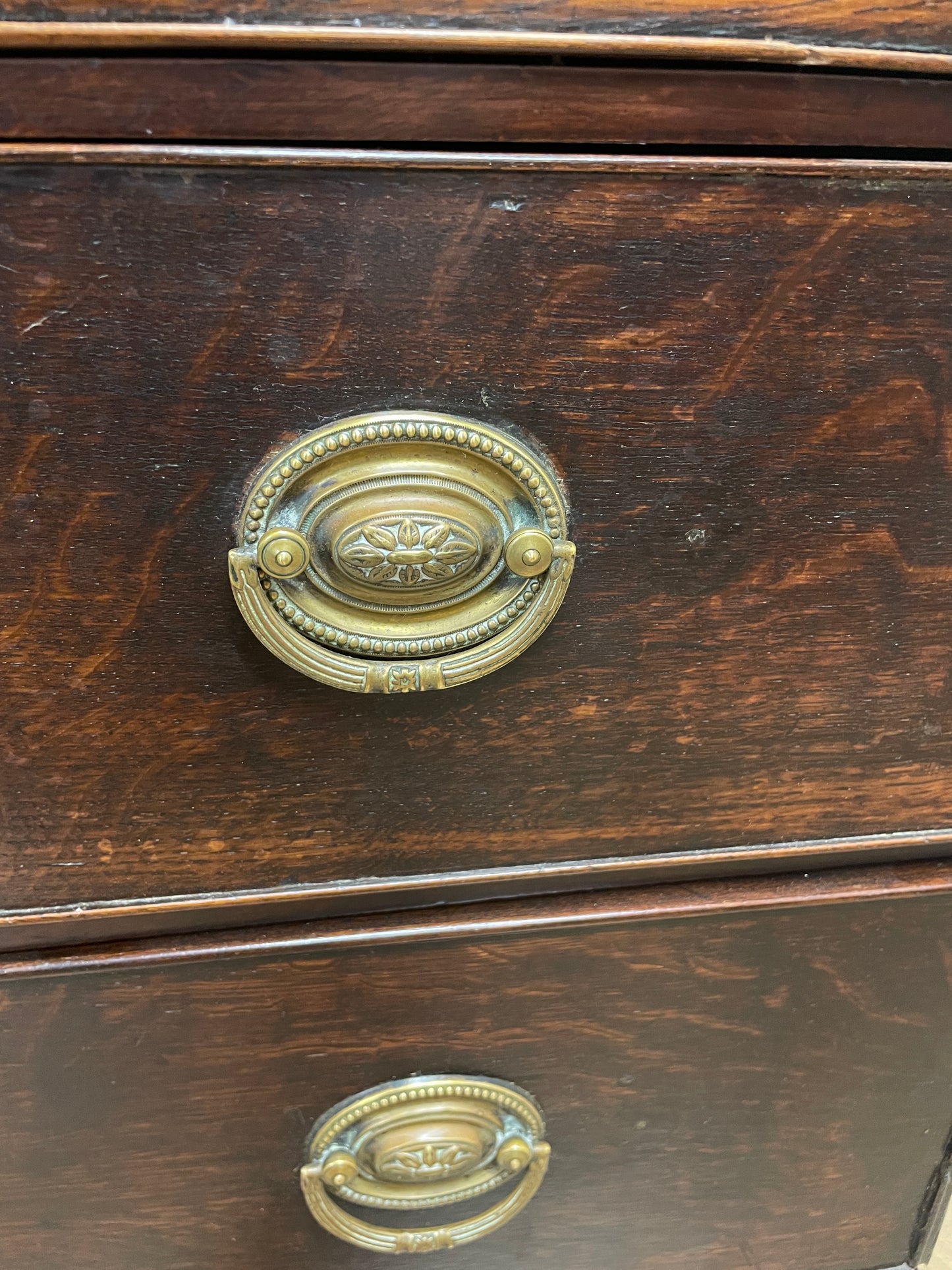 Small Georgian Oak Four Drawer Chest of Drawers