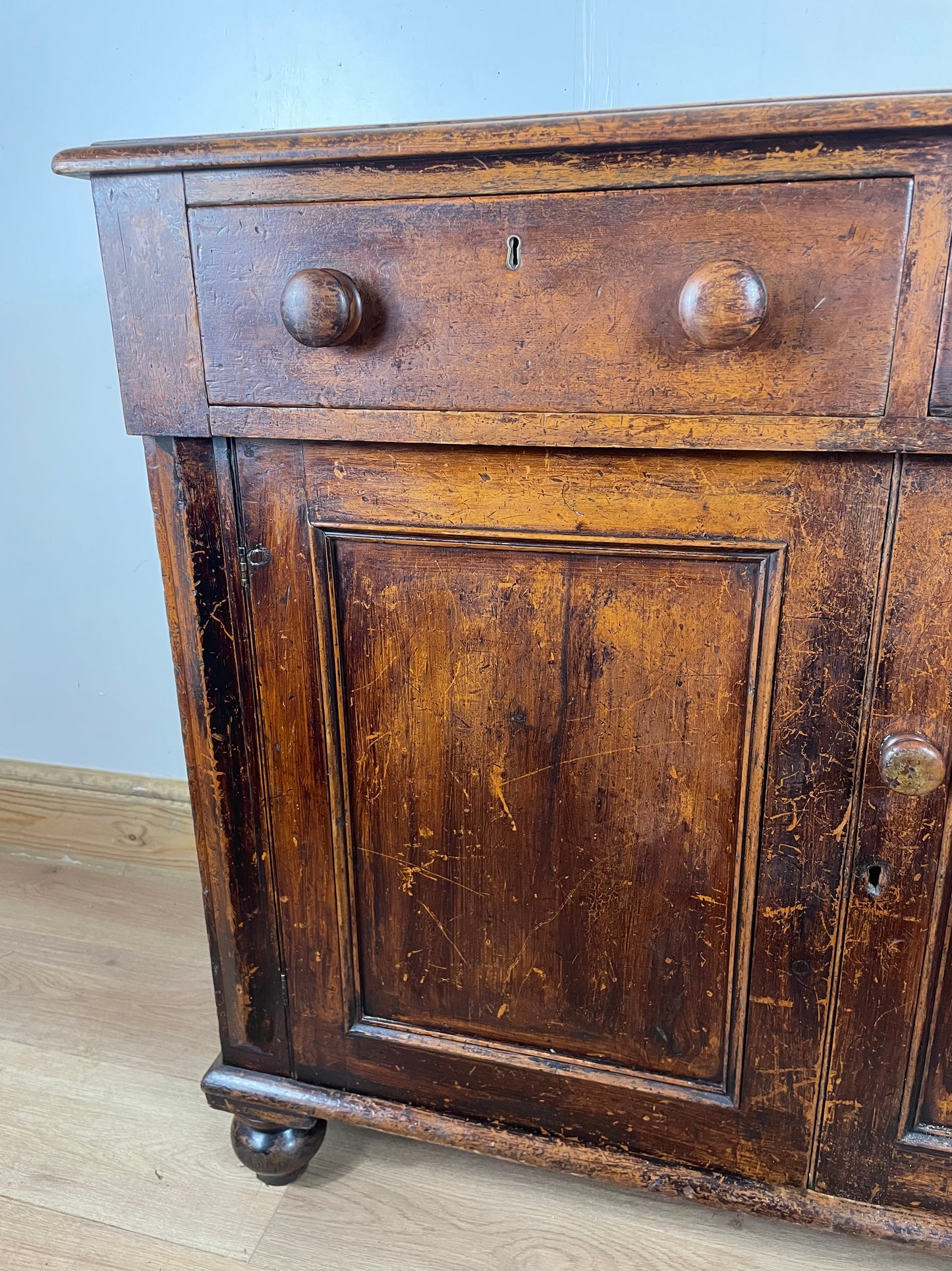 Victorian original painted pine cupboard