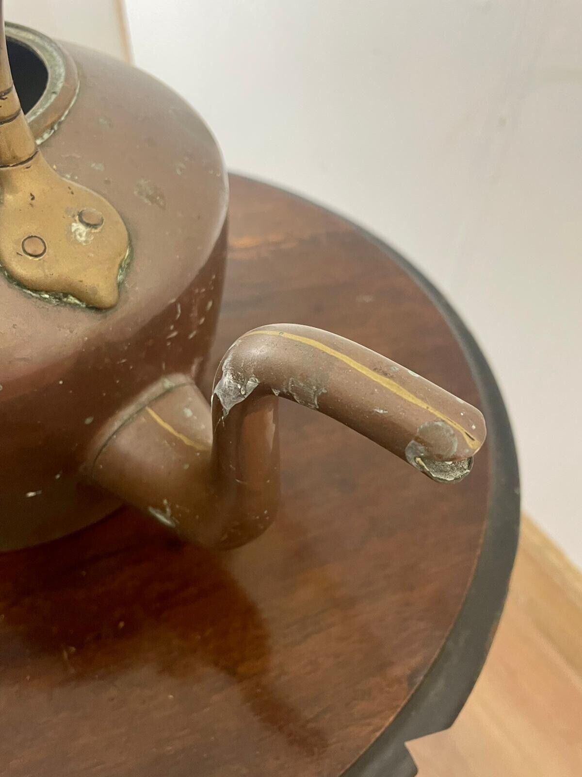 18th Century Antique Copper Kettle spout