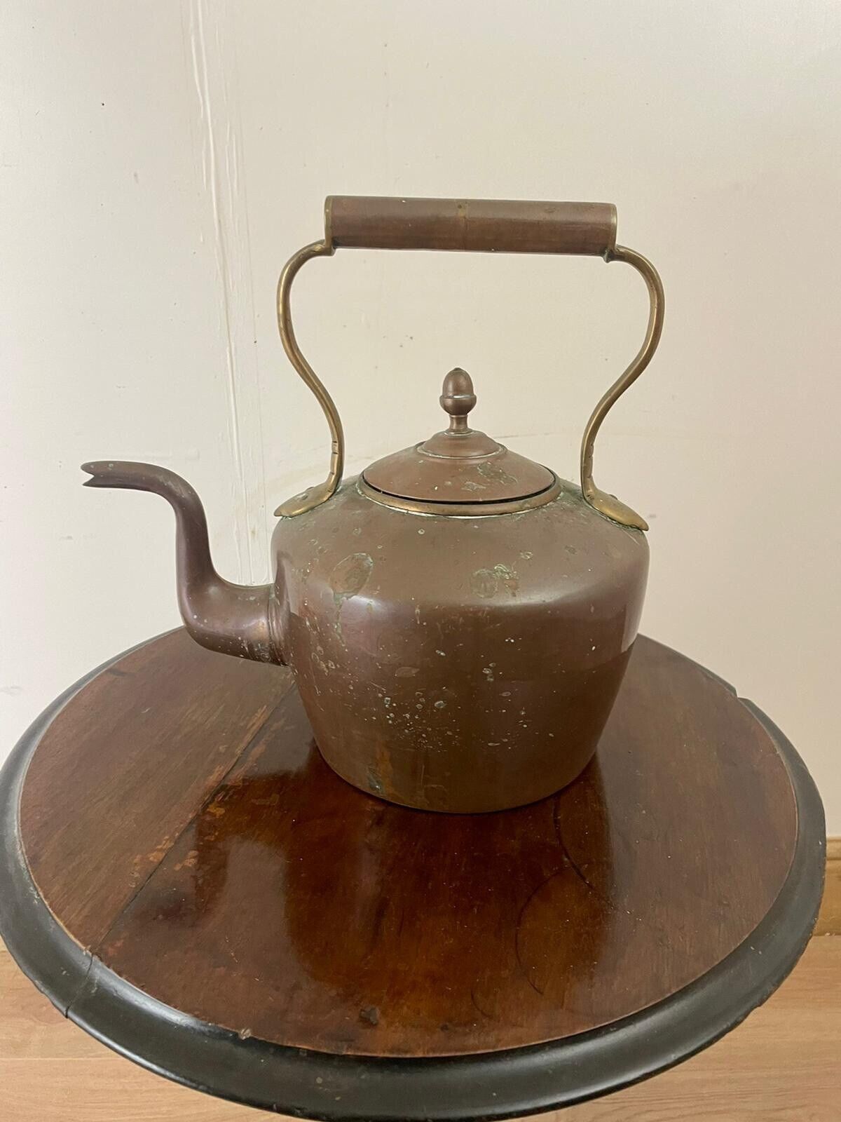 18th Century Antique Copper Kettle side view