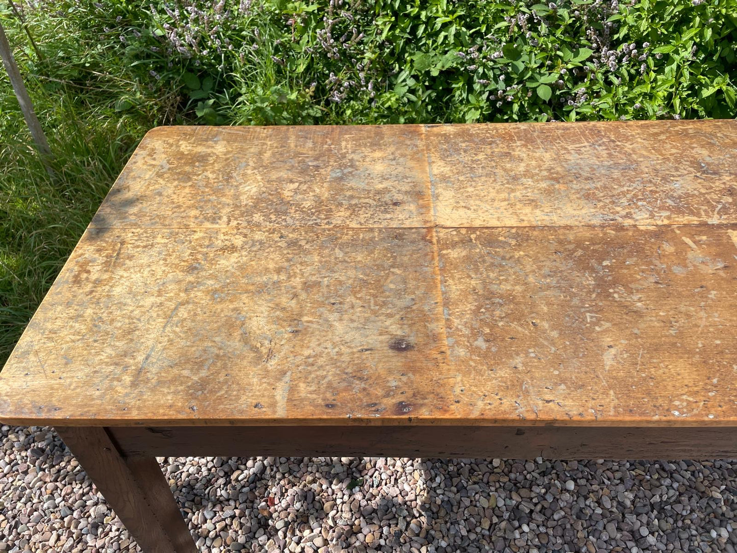 Antique Large 10 Seat Sycamore country farmhouse dining/kitchen table