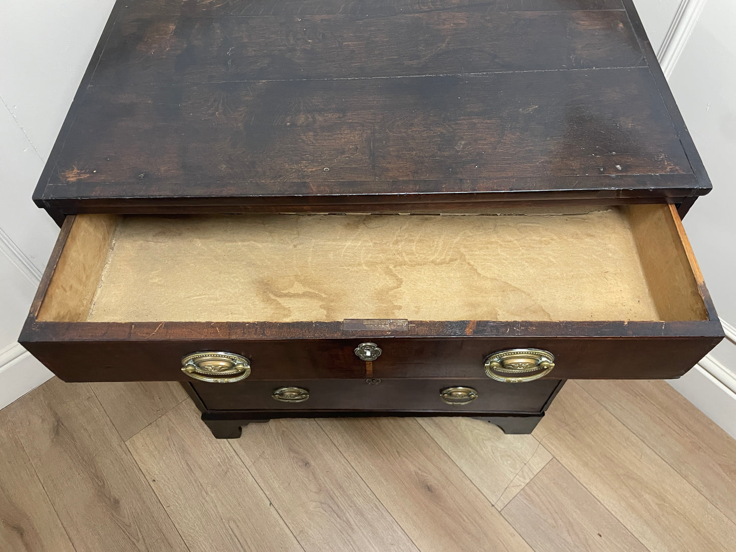 Small Georgian Oak Four Drawer Chest of Drawers