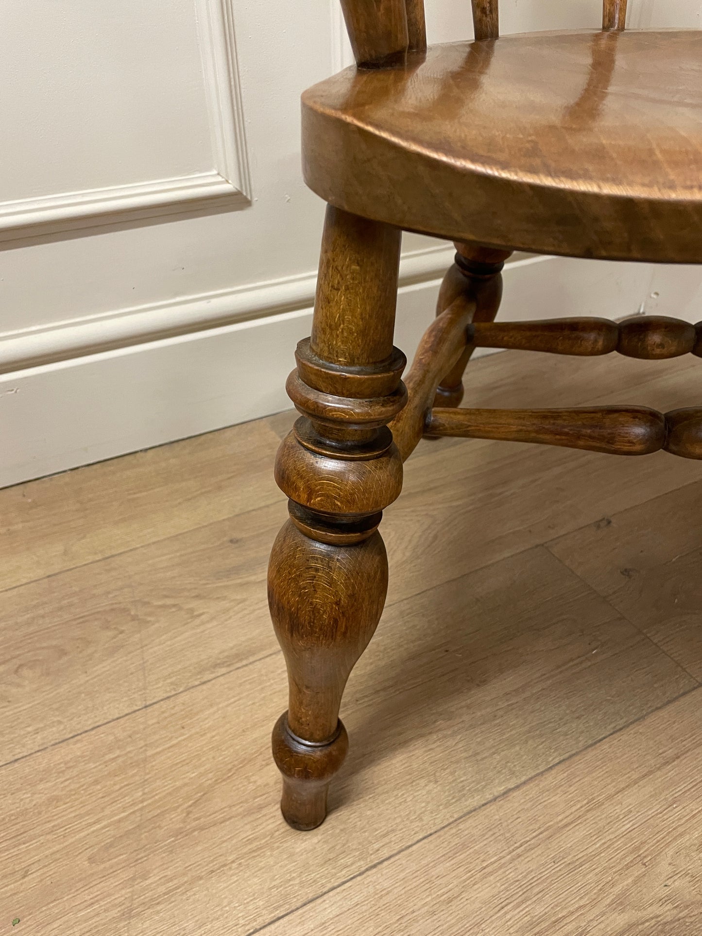 Victorian elm and fruitwood smokers bow chair