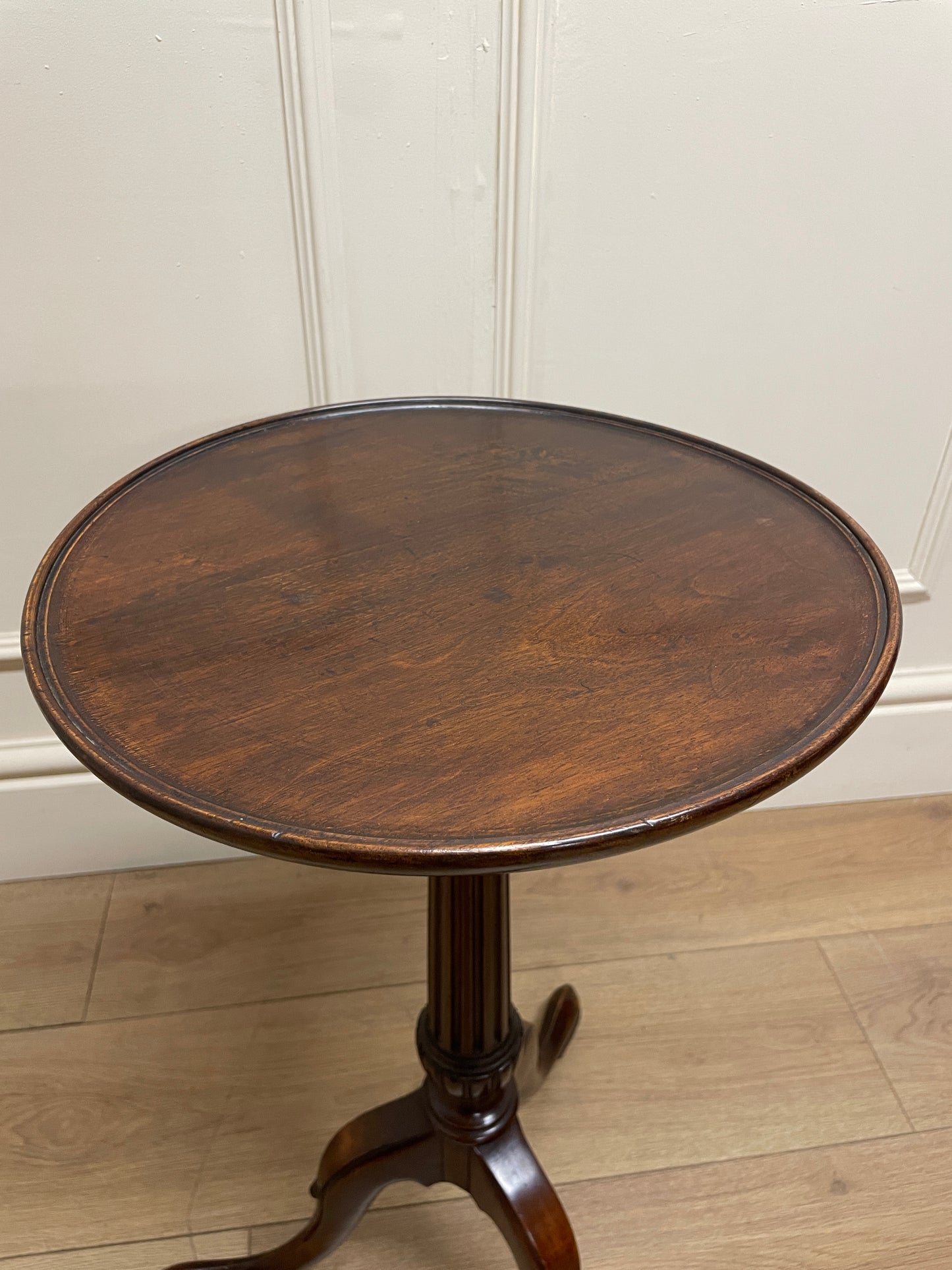 Antique Mahogany Dish Top Wine Table