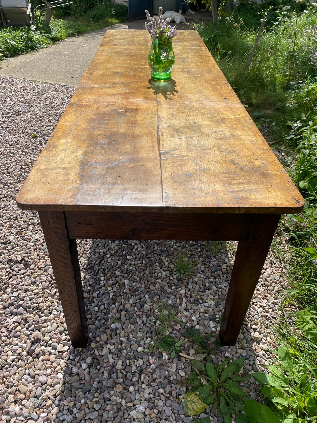 Antique Large 10 Seat Sycamore country farmhouse dining/kitchen table