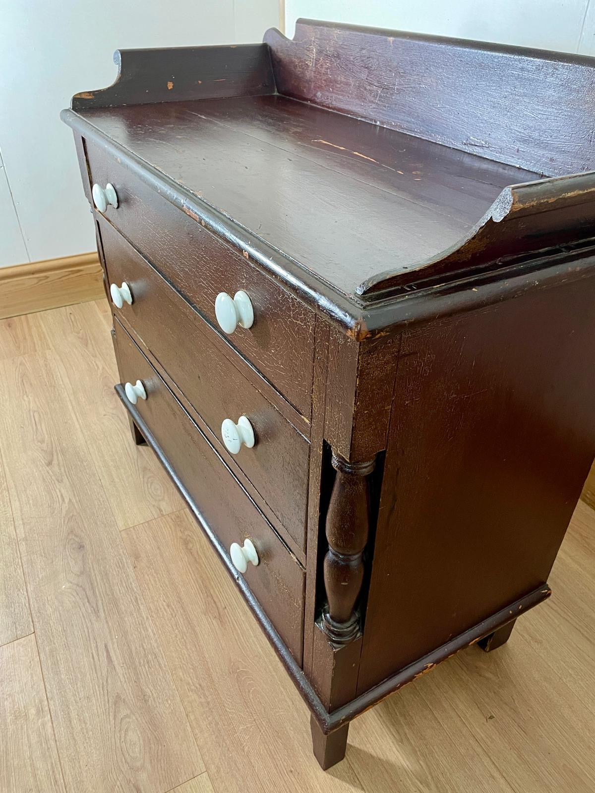 Antique Georgian Farmhouse Country Original Painted Chest of Drawers