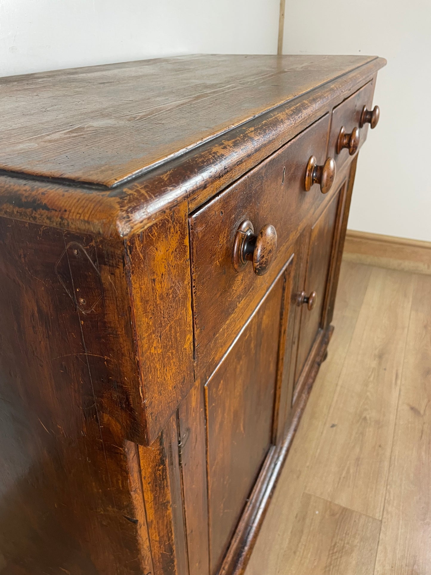 Victorian original painted pine cupboard