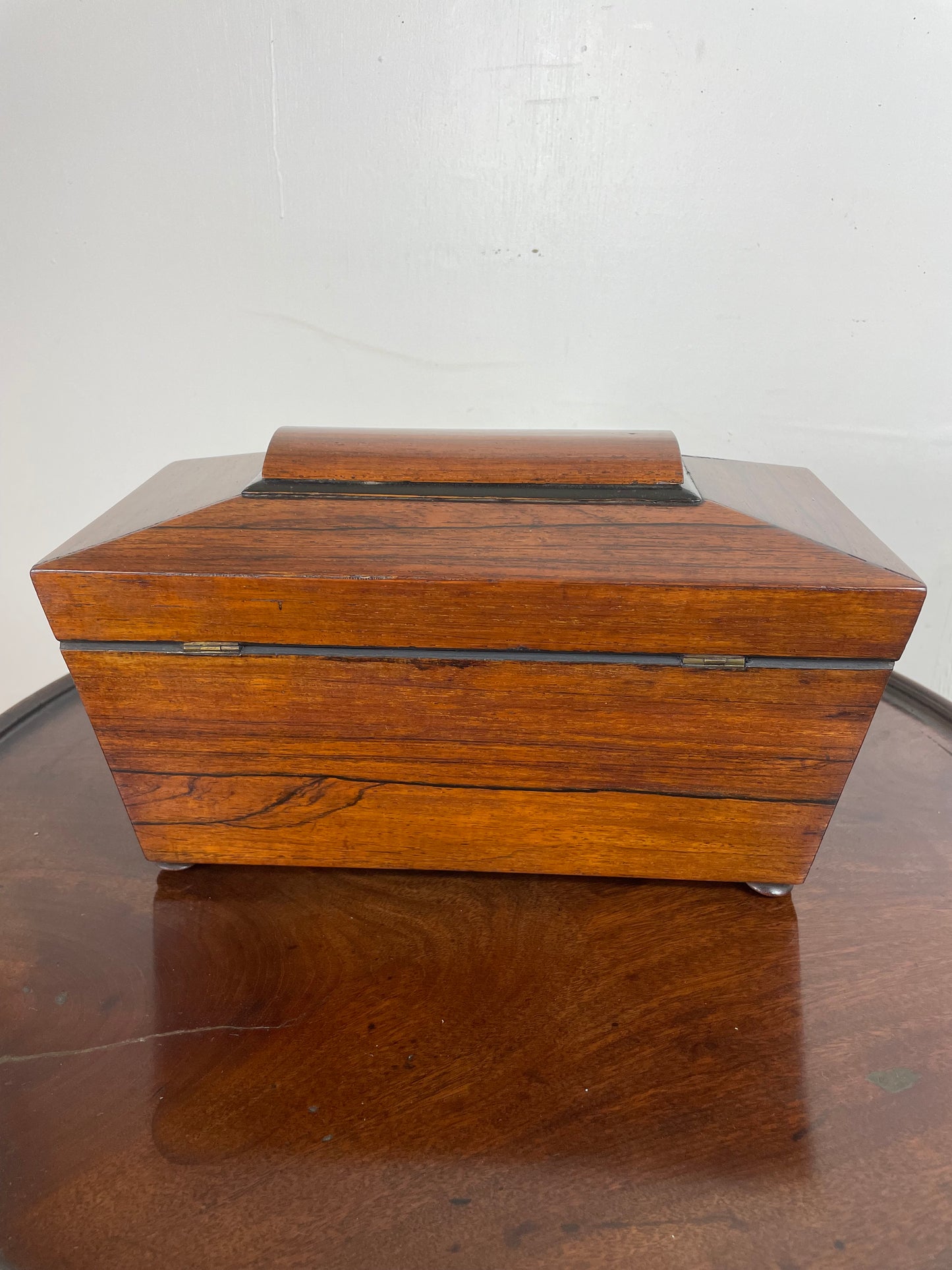 Georgian Rosewood sarcophagus tea caddy