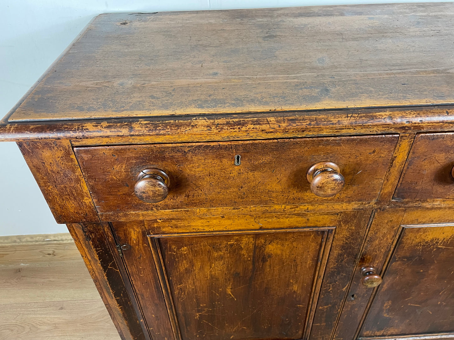 Victorian original painted pine cupboard