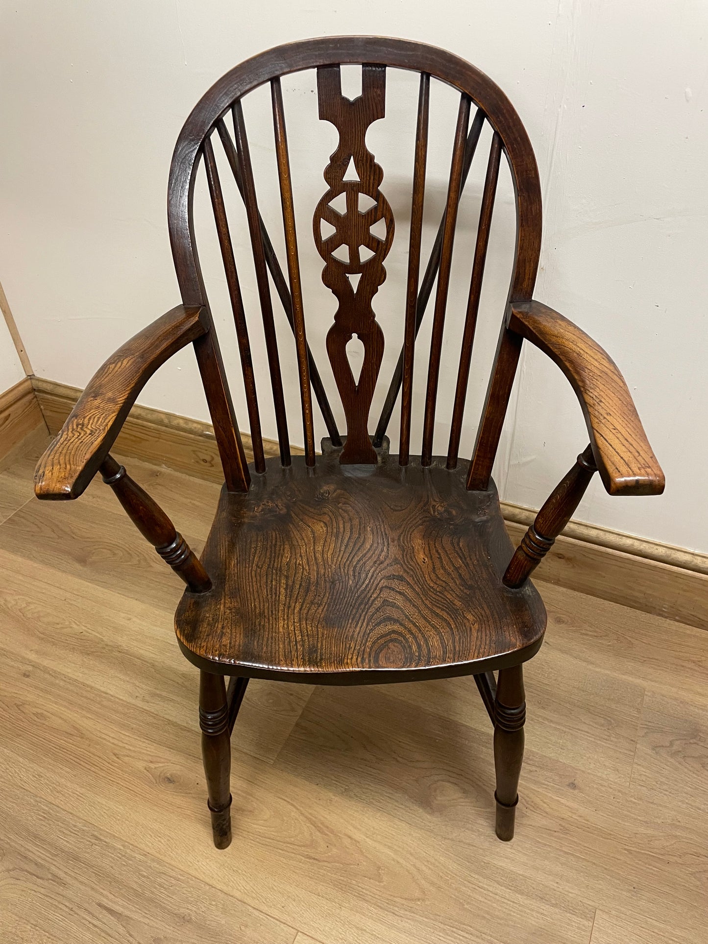 Victorian wheel back carver chair