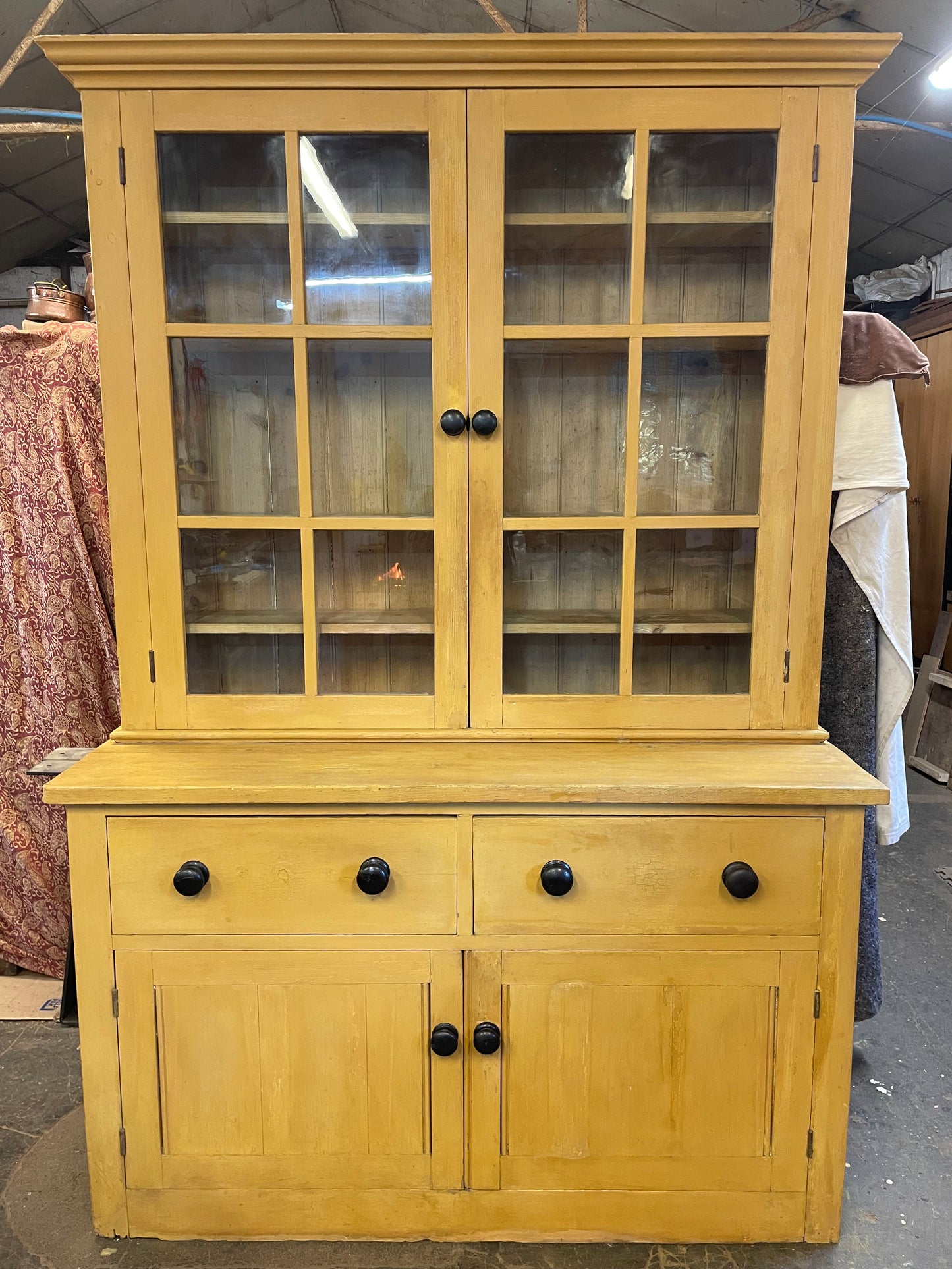 Victorian original painted glazed dresser.