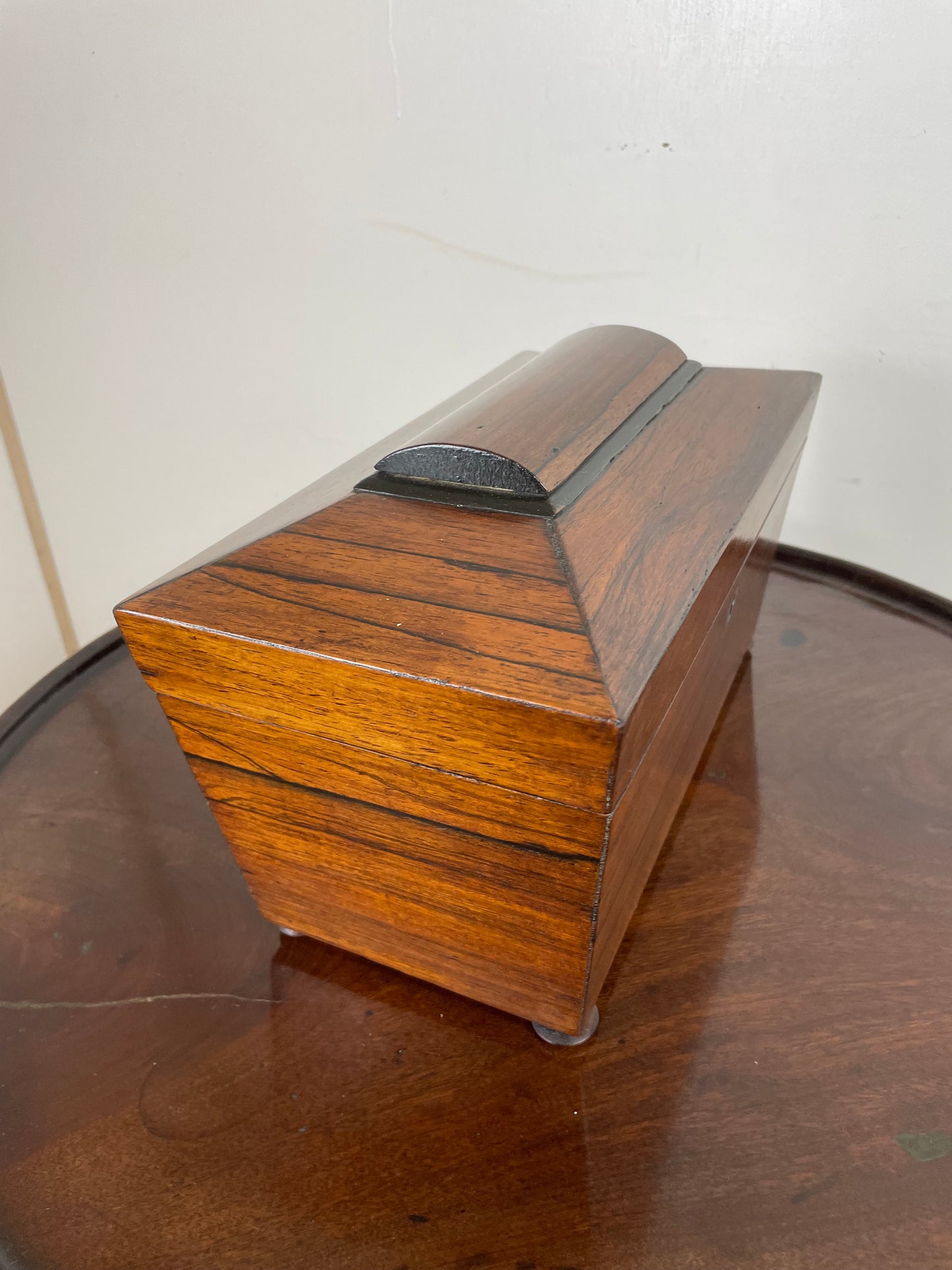 Georgian Rosewood sarcophagus tea caddy