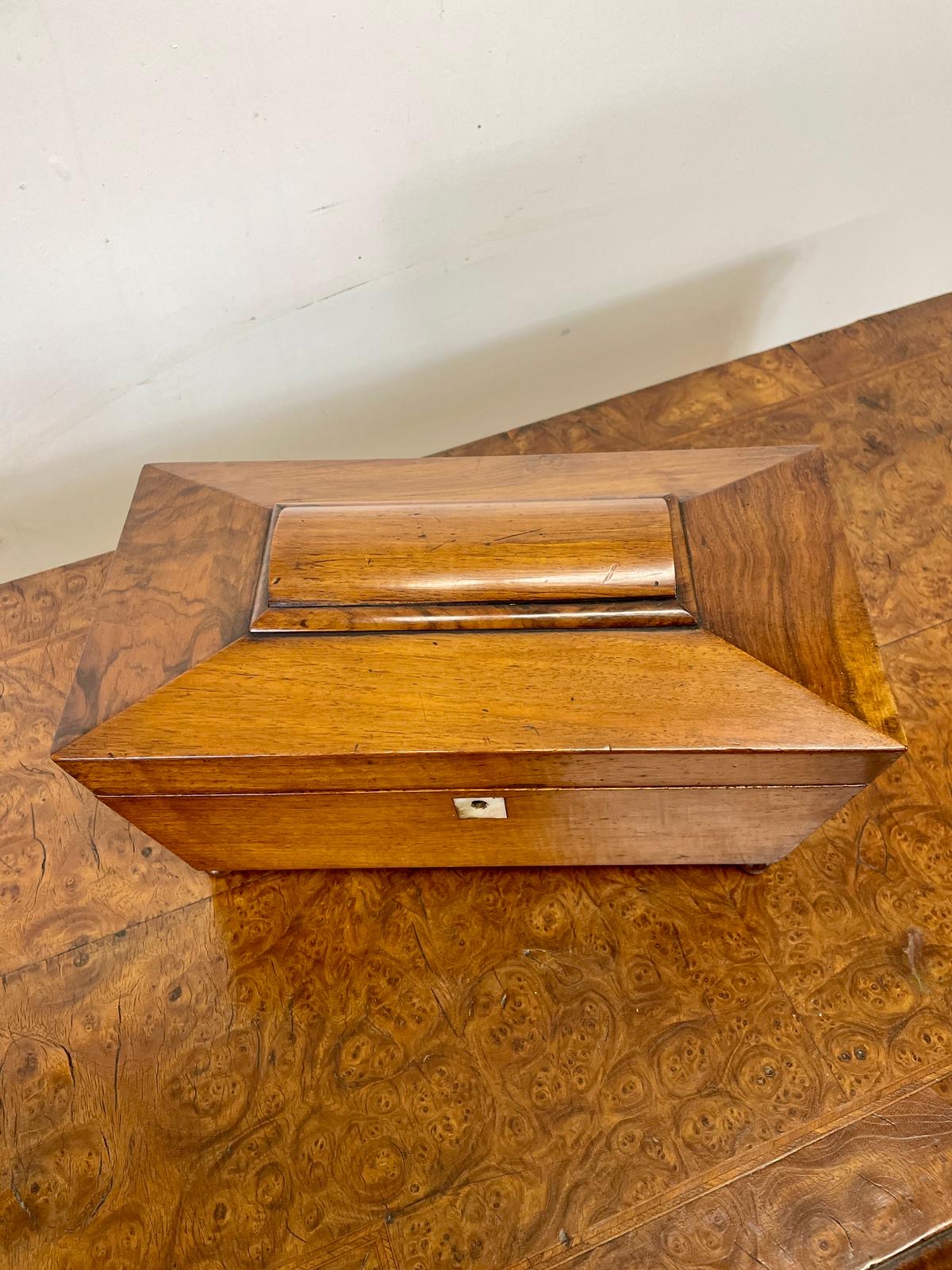 Georgian walnut tea caddy