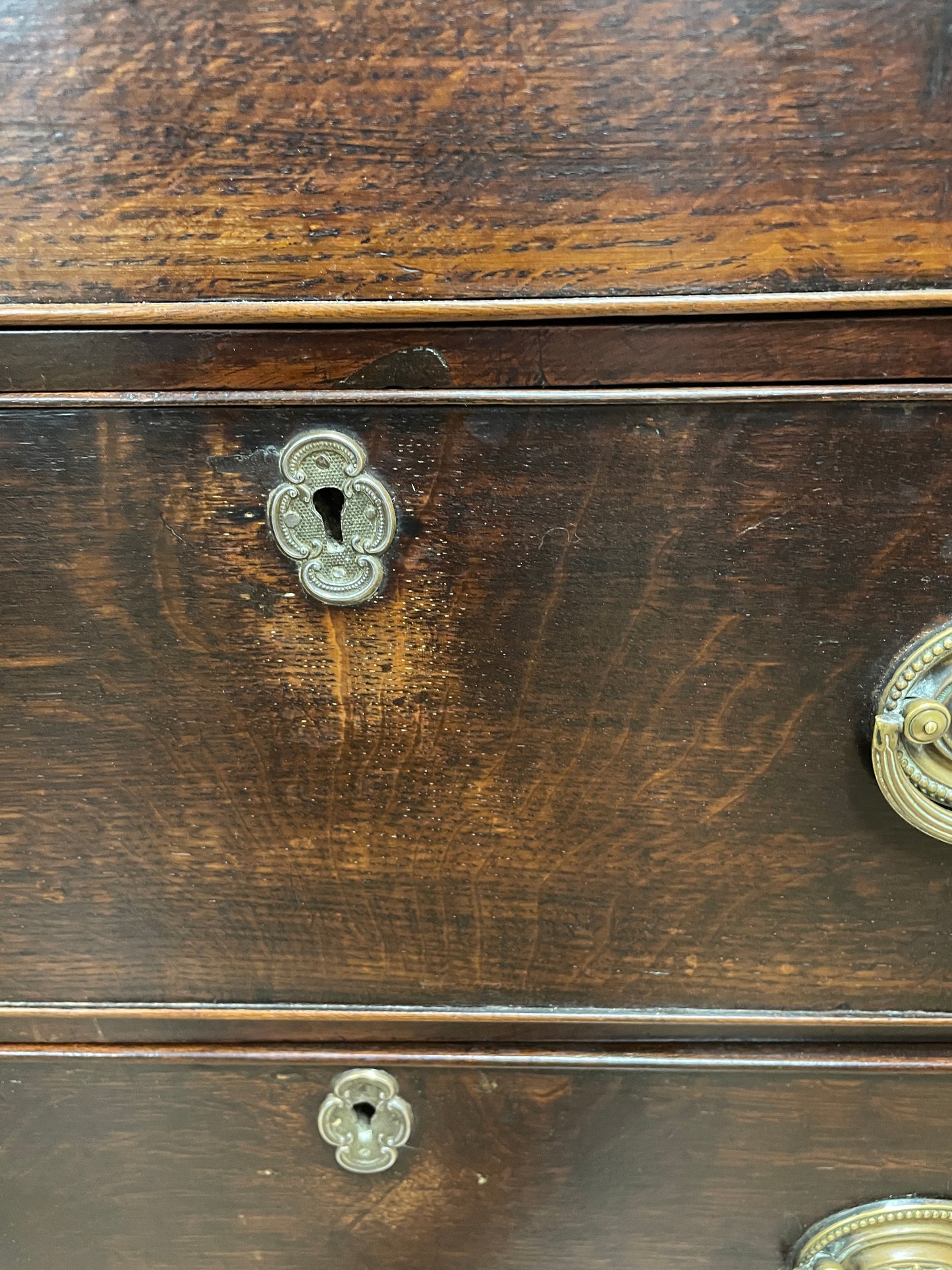 Small Georgian Oak Four Drawer Chest of Drawers
