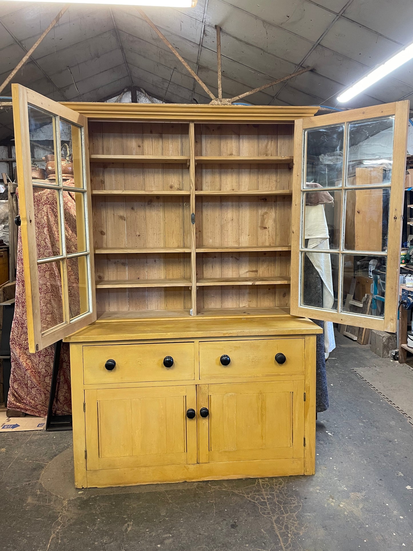 Victorian original painted glazed dresser.