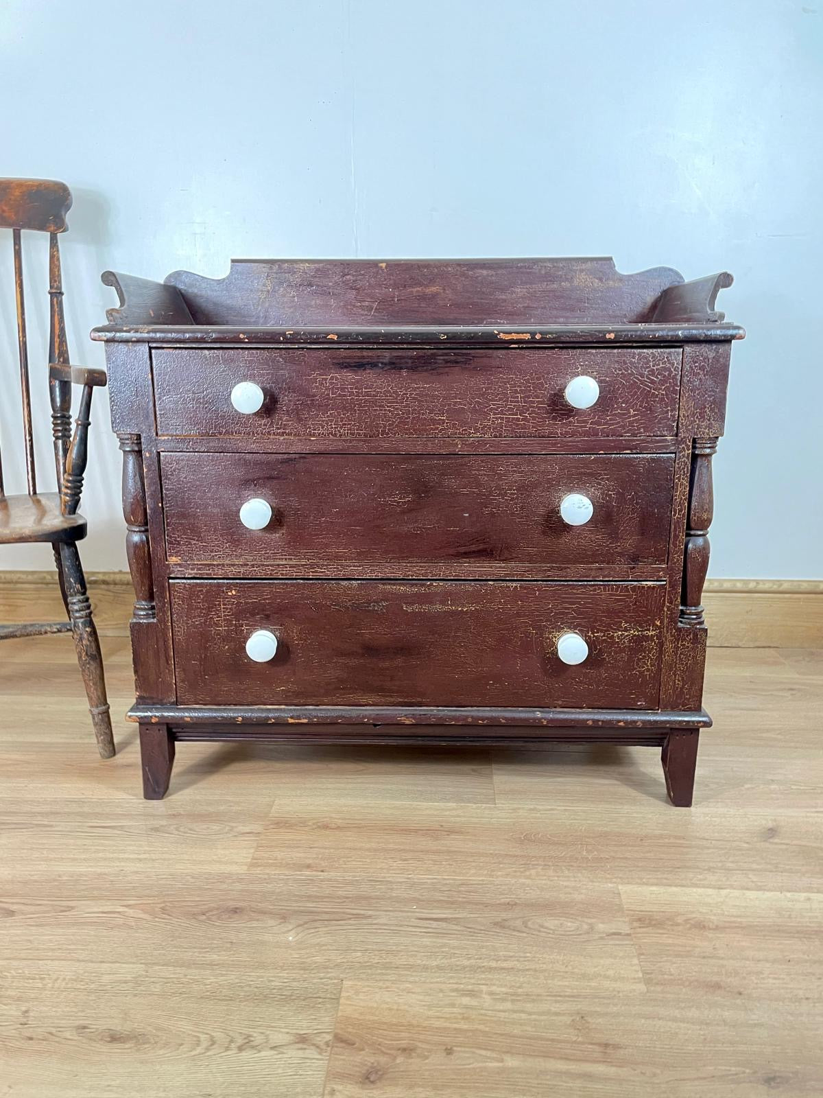 Antique Georgian Farmhouse Country Original Painted Chest of Drawers