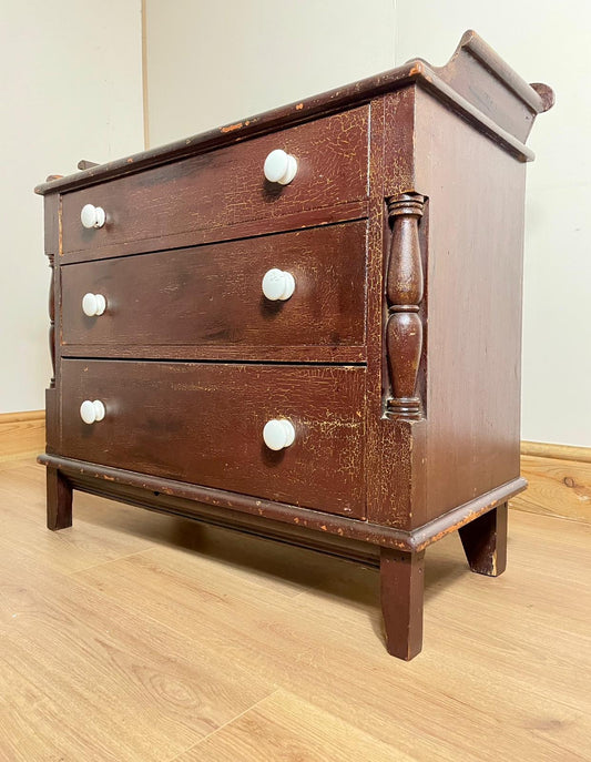 Antique Georgian Farmhouse Country Original Painted Chest of Drawers