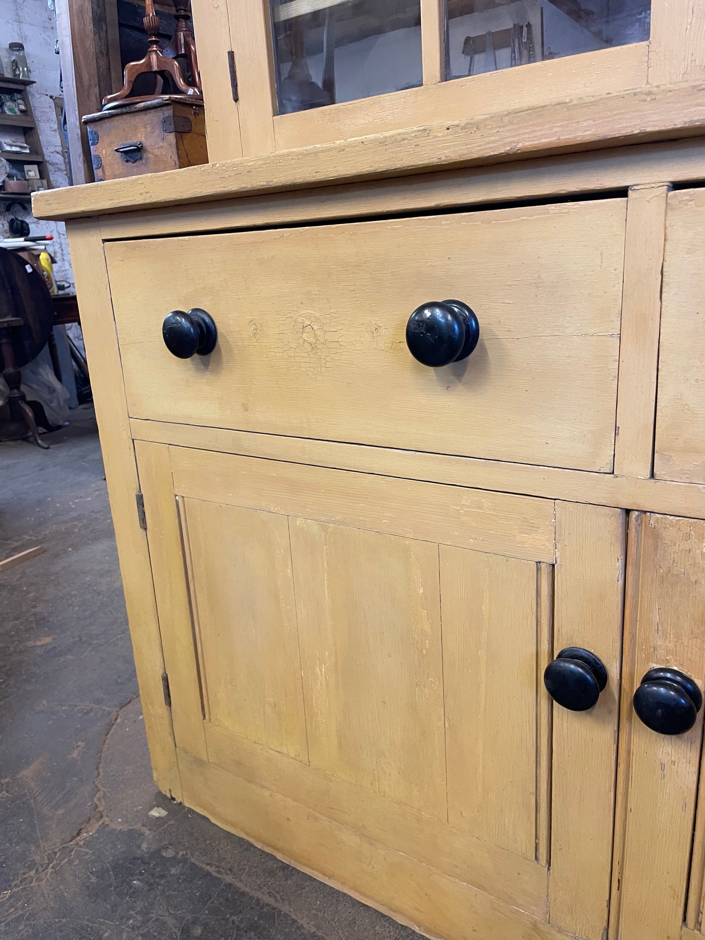 Victorian original painted glazed dresser.