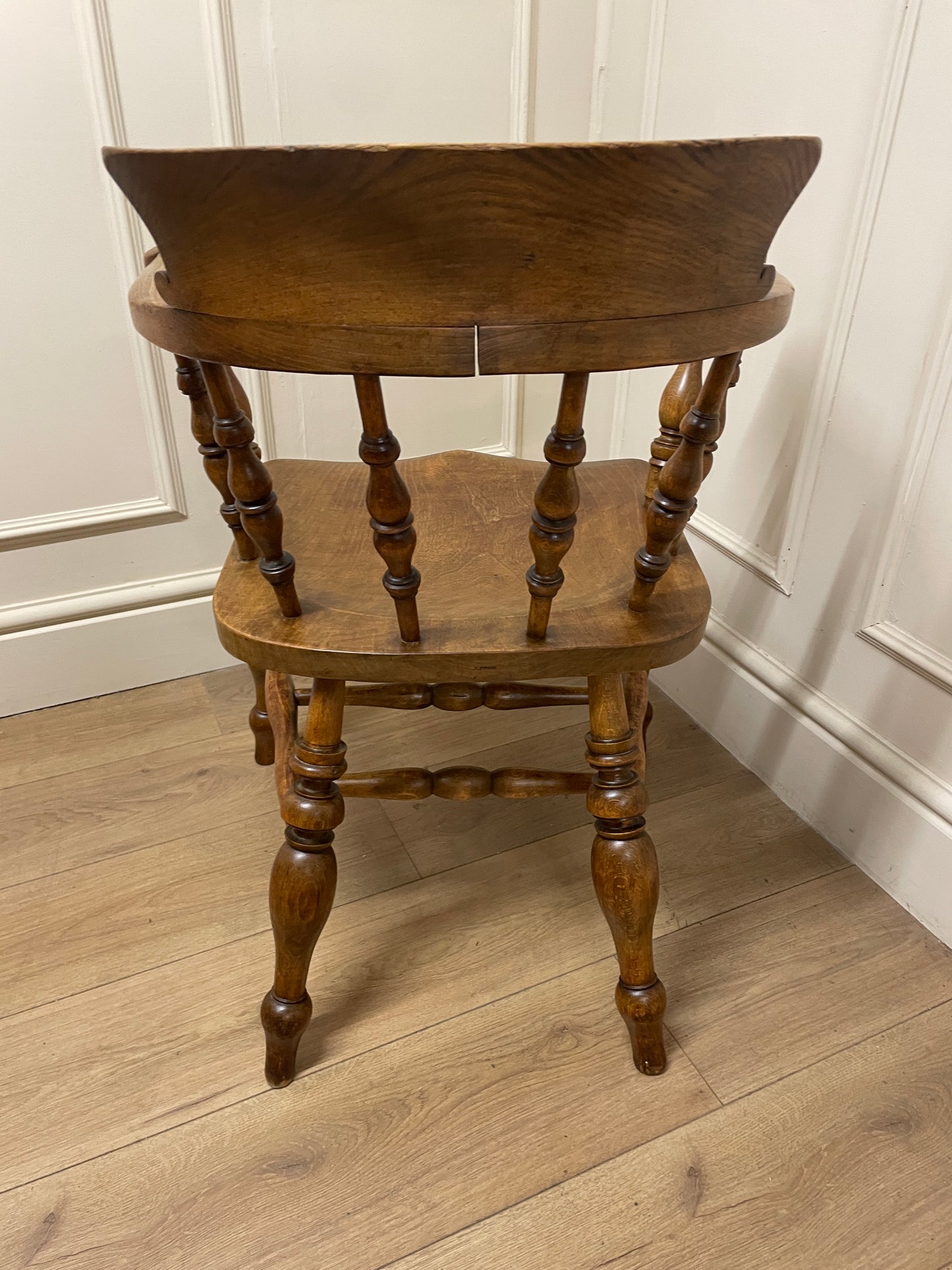 Victorian elm and fruitwood smokers bow chair