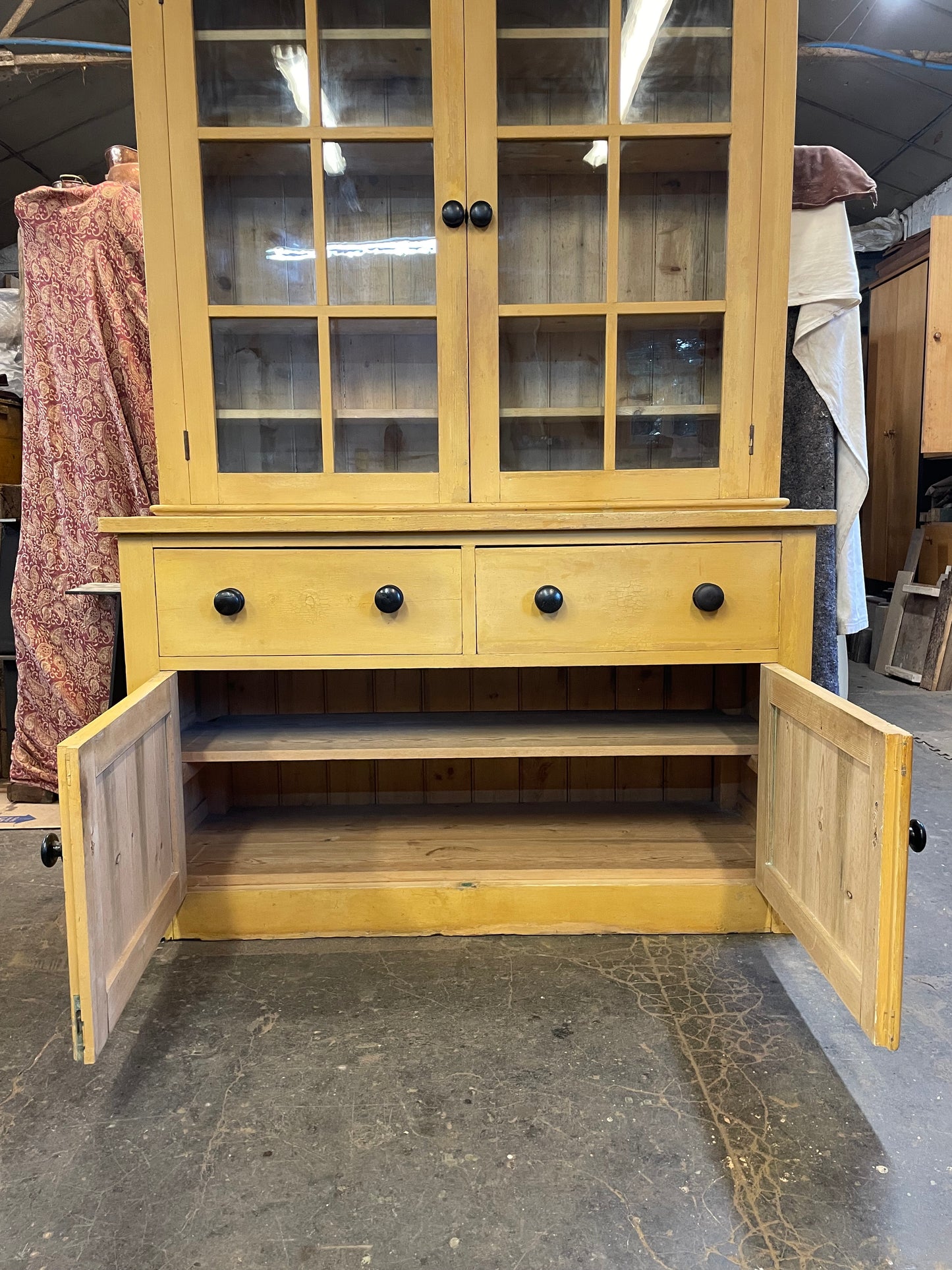 Victorian original painted glazed dresser.