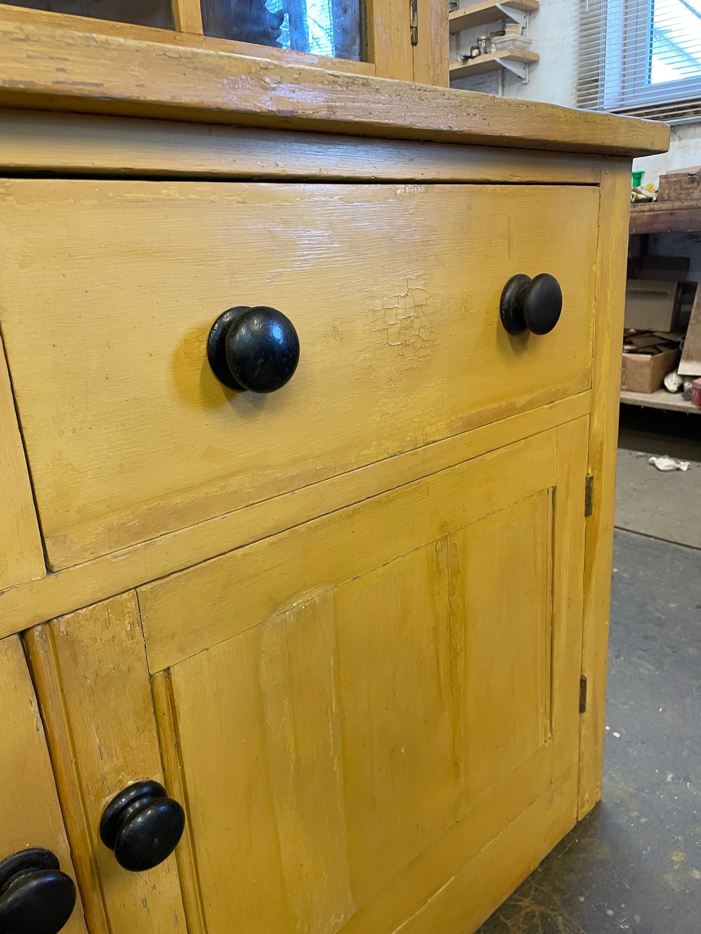 Victorian original painted glazed dresser.