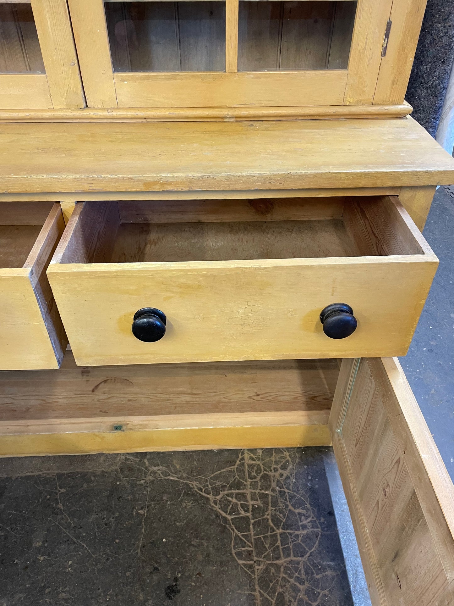 Victorian original painted glazed dresser.