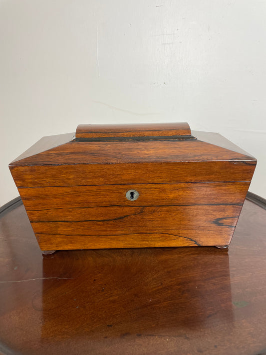 Georgian Rosewood sarcophagus tea caddy