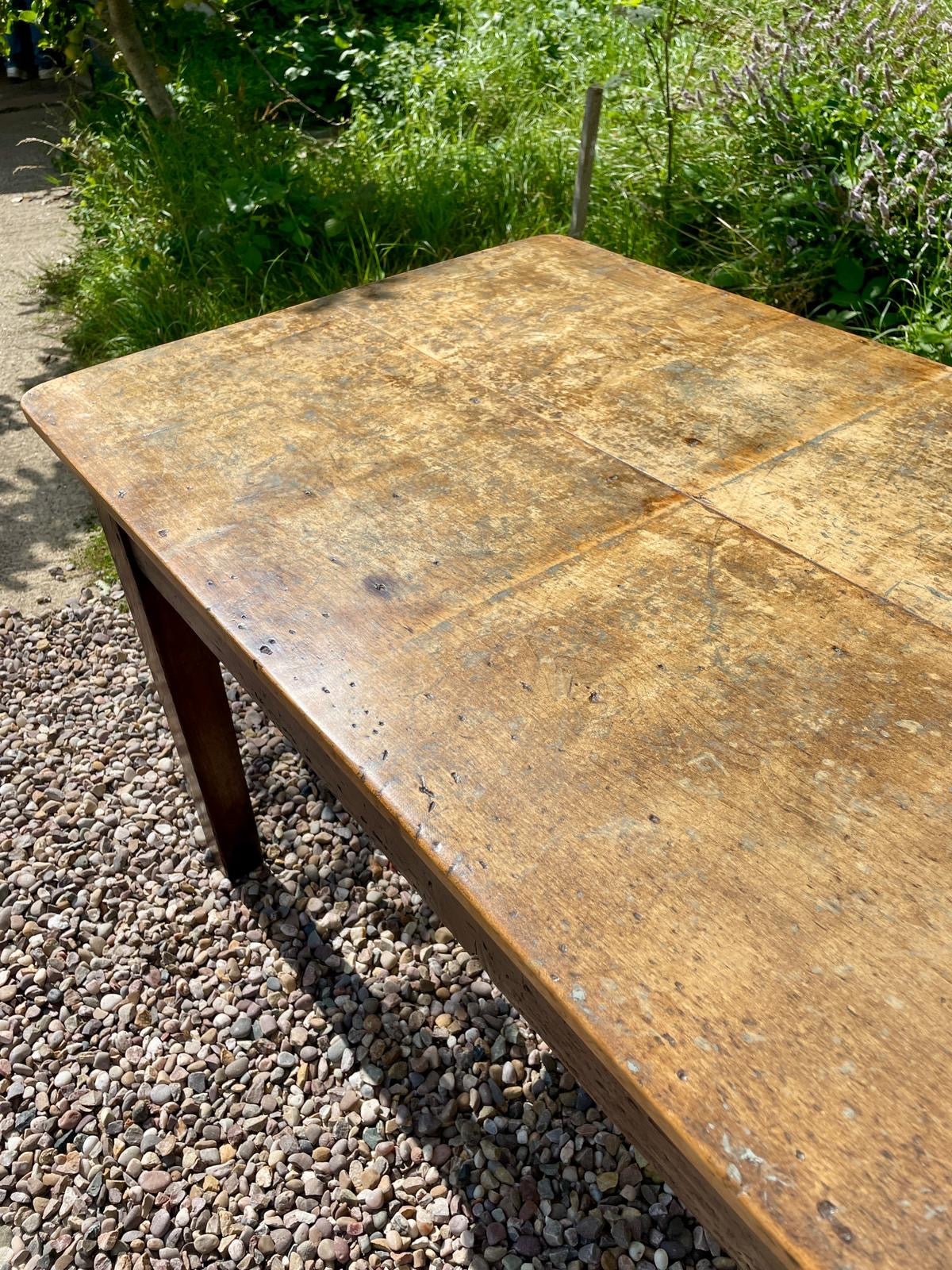 Antique Large 10 Seat Sycamore country farmhouse dining/kitchen table