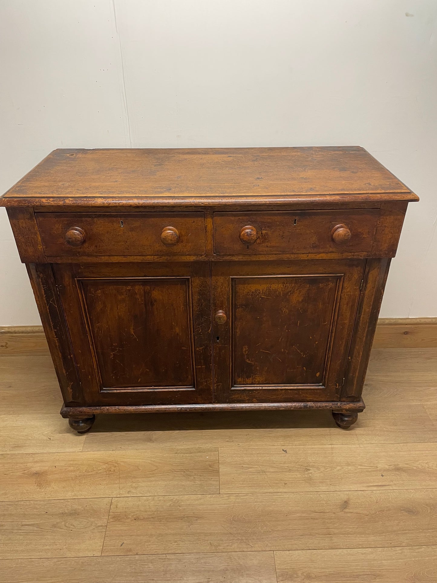 Victorian original painted pine cupboard