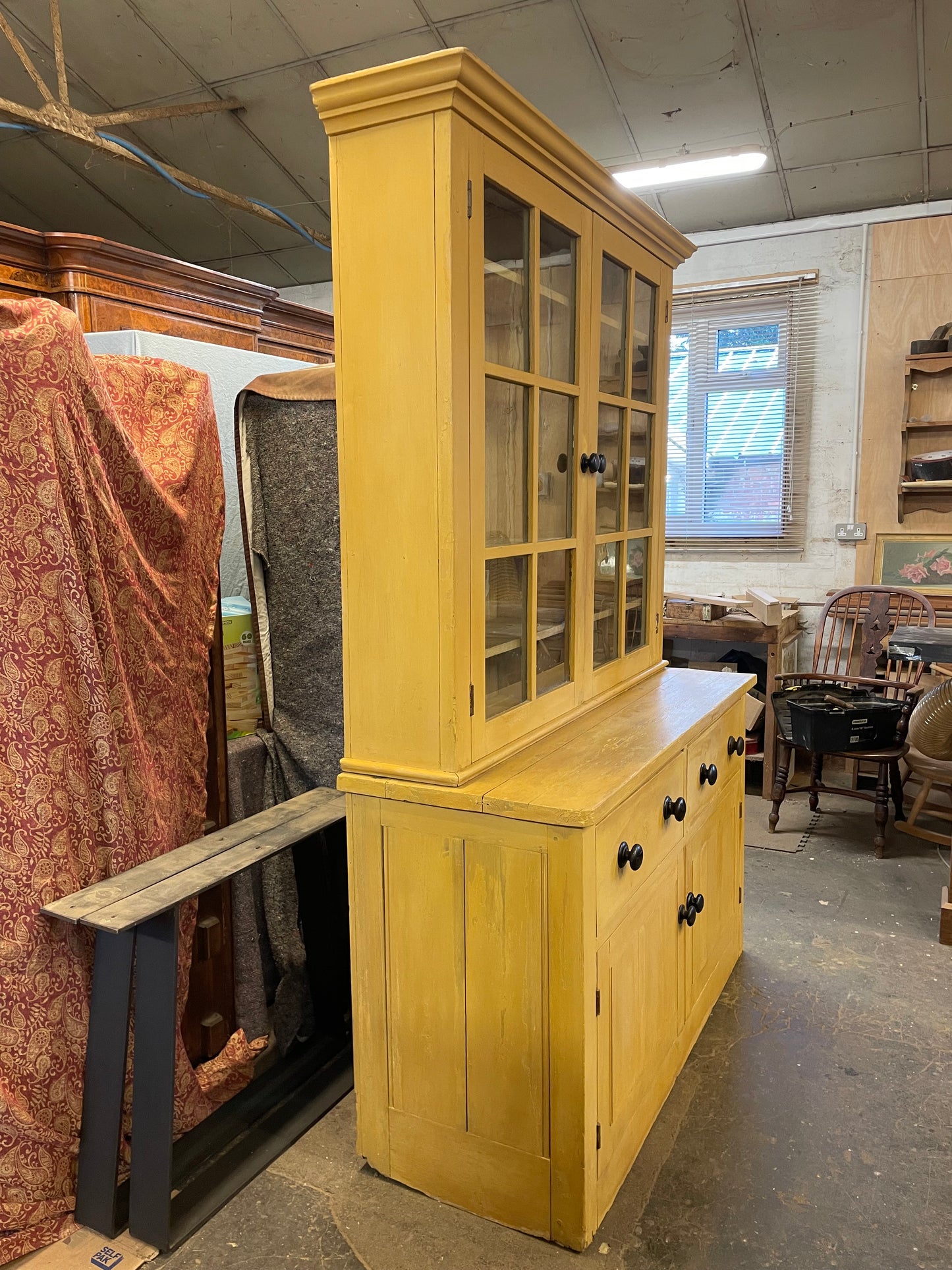 Victorian original painted glazed dresser.