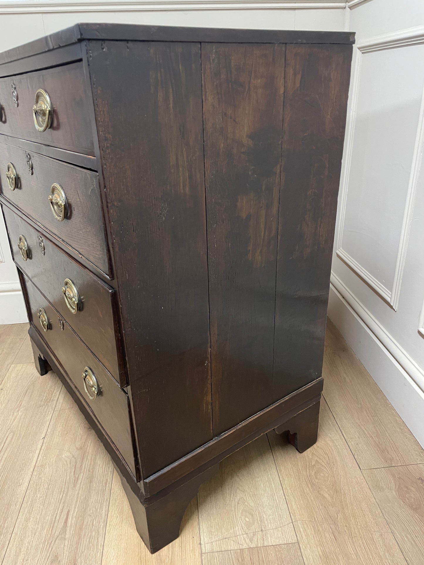 Small Georgian Oak Four Drawer Chest of Drawers