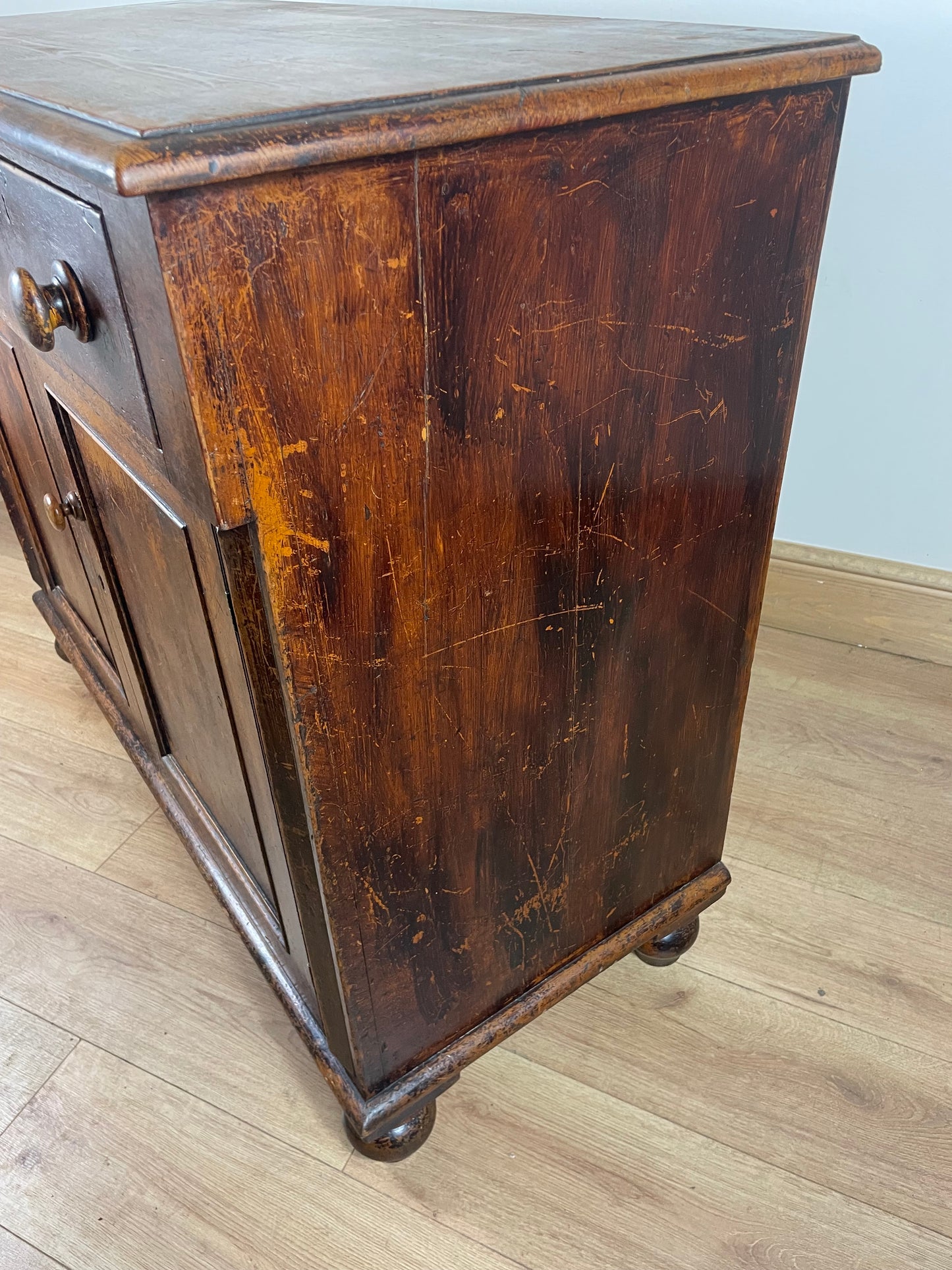 Victorian original painted pine cupboard