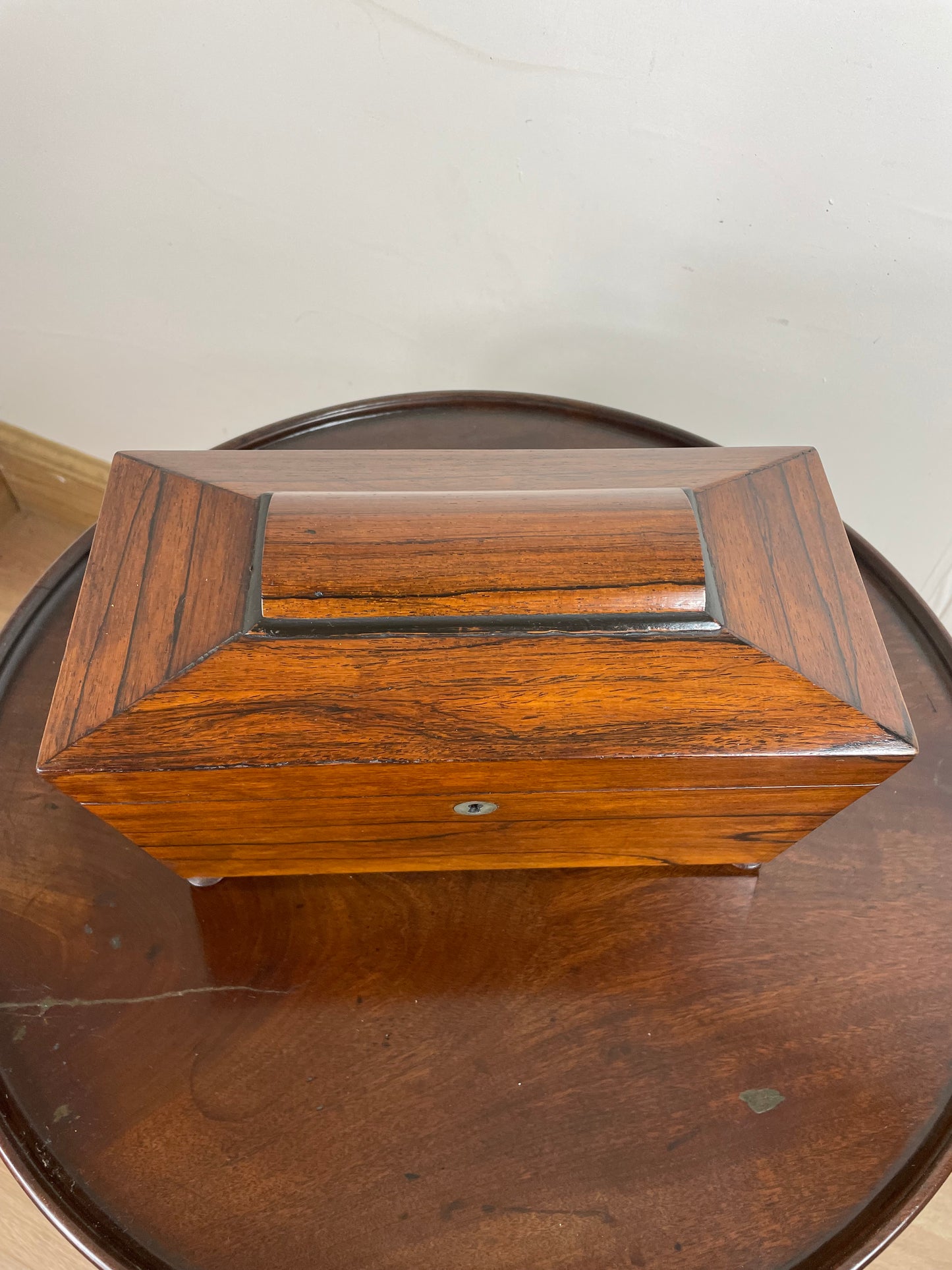 Georgian Rosewood sarcophagus tea caddy