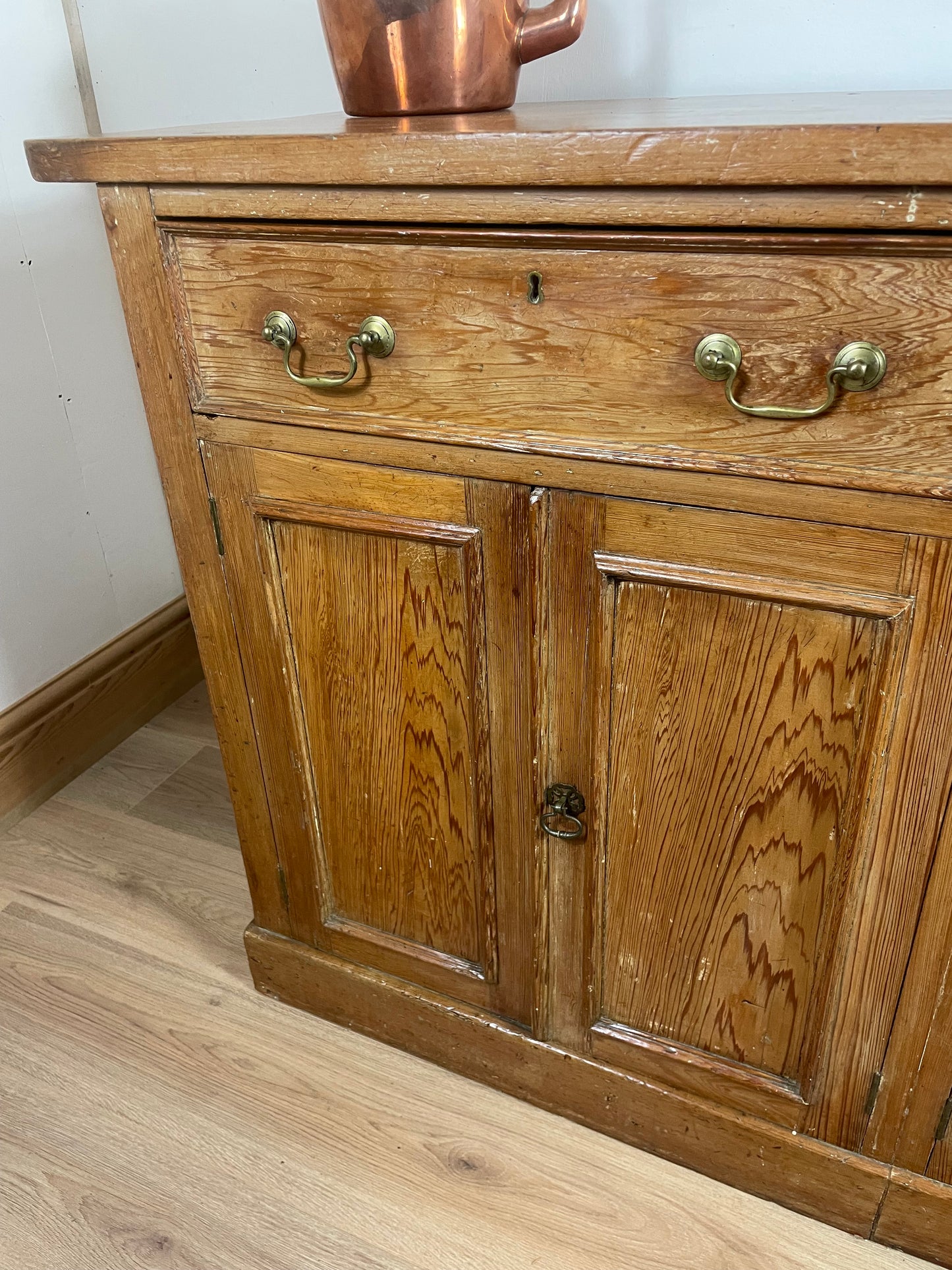 Victorian pine dresser base.