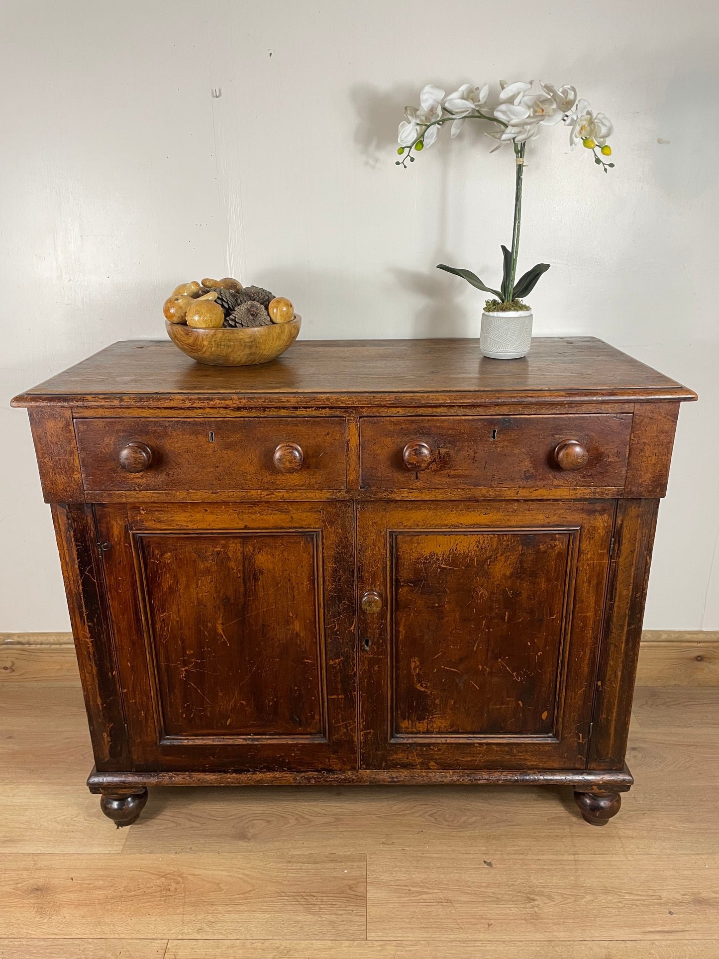 Victorian original painted pine cupboard