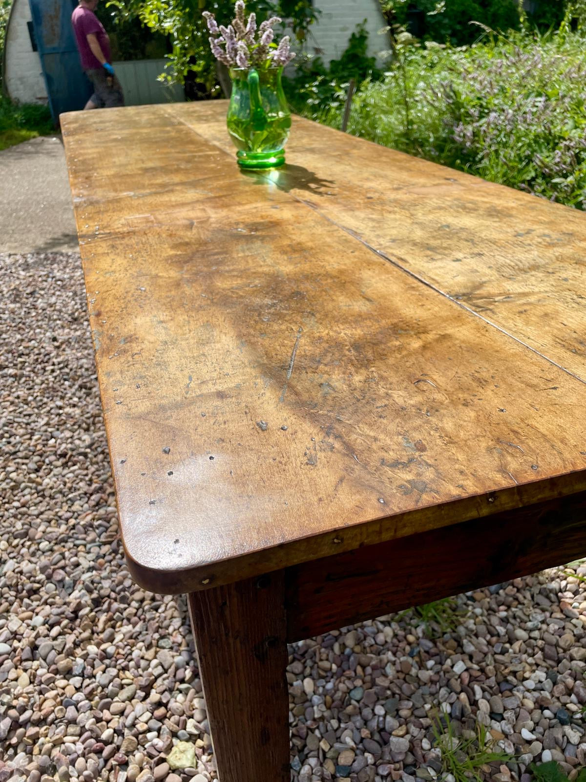 Antique Large 10 Seat Sycamore country farmhouse dining/kitchen table