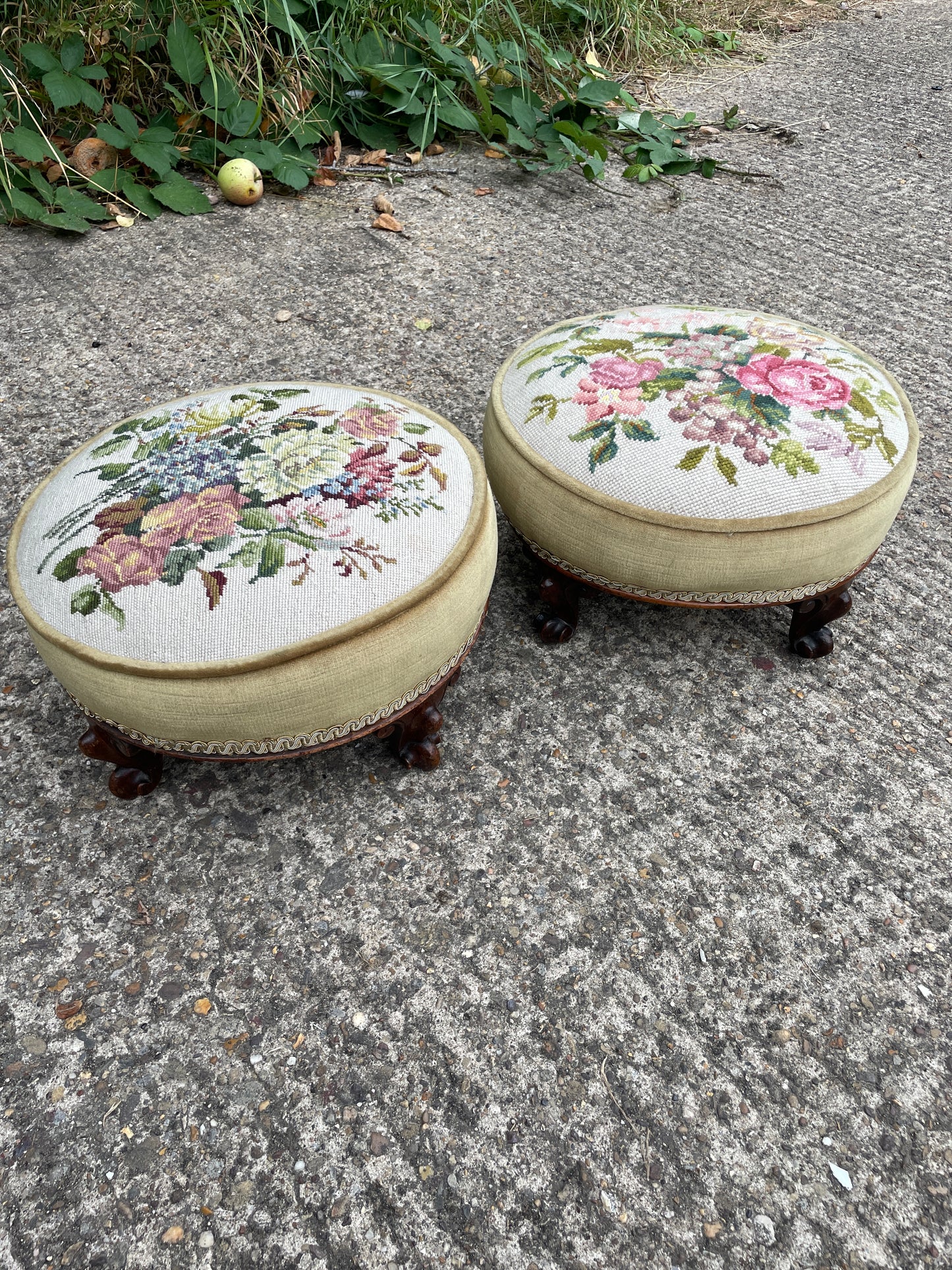 Pair of Victorian foot stools